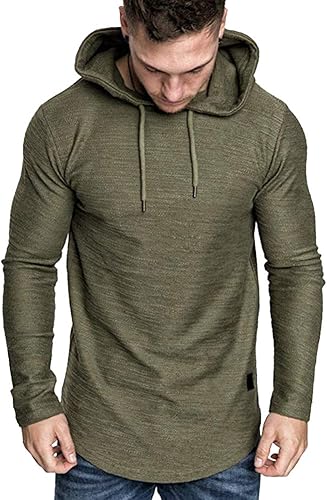 Miniatura 3 de Lexiart Sudadera deportiva con capucha para hombre, color liso, forro polar