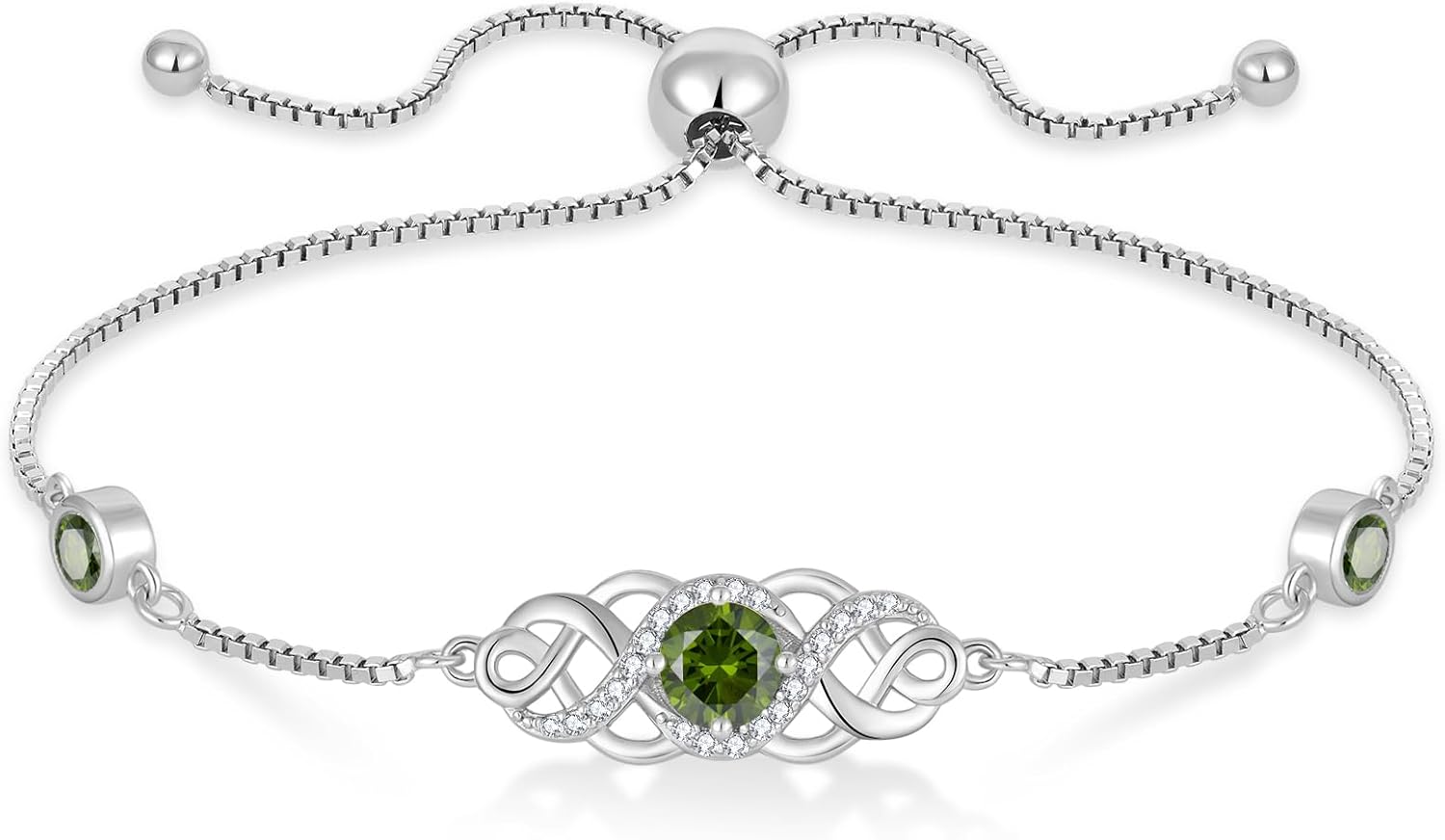 Infinity Celtic Knot Bracelet for Women 925 Sterling Silver Birthstone Bracelet Irish Jewelry Gift for Her