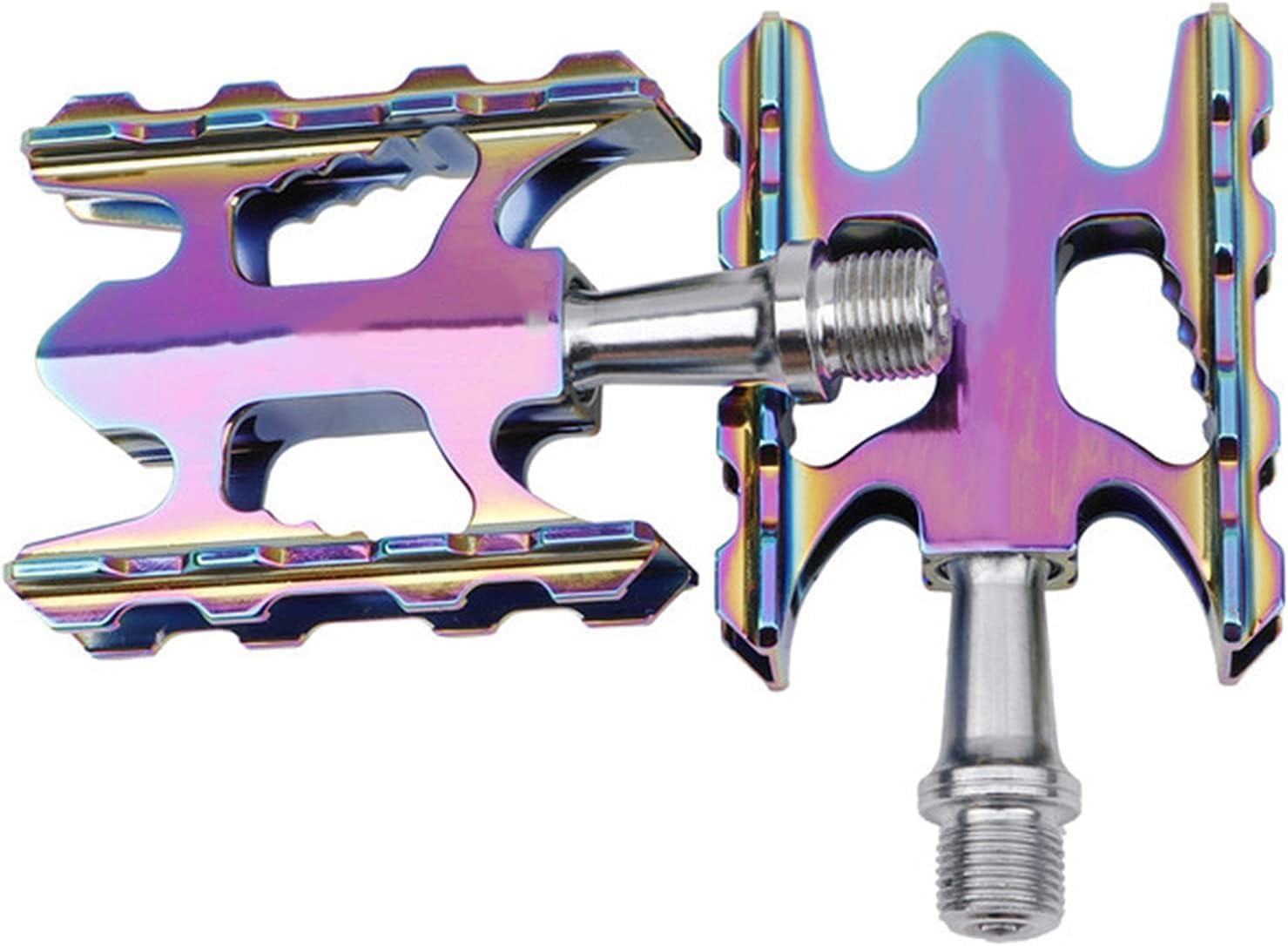 Fahrrad-Pedale,Mountainbike-Pedale, Mountainbike-BMX-Universal-Fahrradpedal, faltbares Fahrradpedal, abgedichtetes Lager, Rennrad, rutschfest (Color : Rainbow, Size : 11.15x6.2cm)