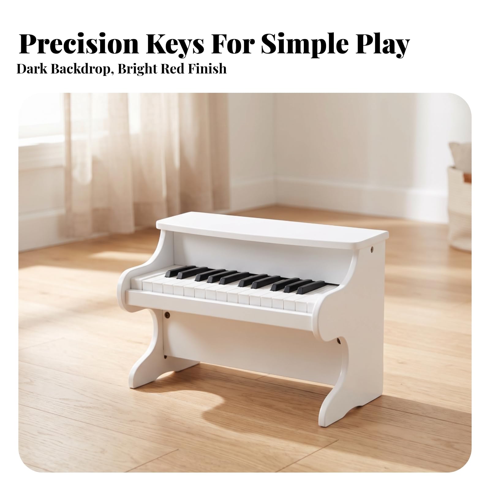 Piano J en Bois Compact | Piano Droit Miniature, pr Crèche, Pits, Noir