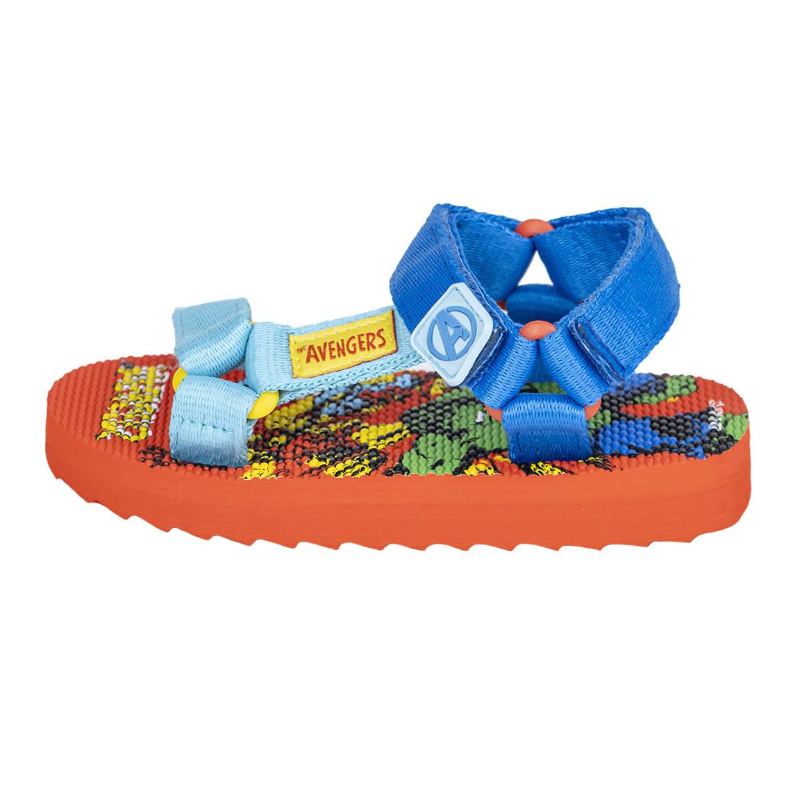 Children's Avengers Sandals - Size 13,5 - Made with Polyester - EVA Rubber Sole - Velcro Closure - Children's Sandals - Hulk Print - Original Product Designed in Spain