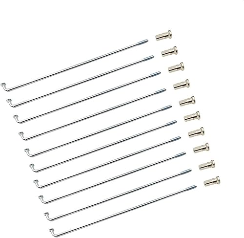 TVLAR Radios de acero para bicicletaacero inoxidable, 37 piezas de 12 G de diámetro, 0.102in, material 45# acero J-Bend cuerpo cilíndrico, radios de