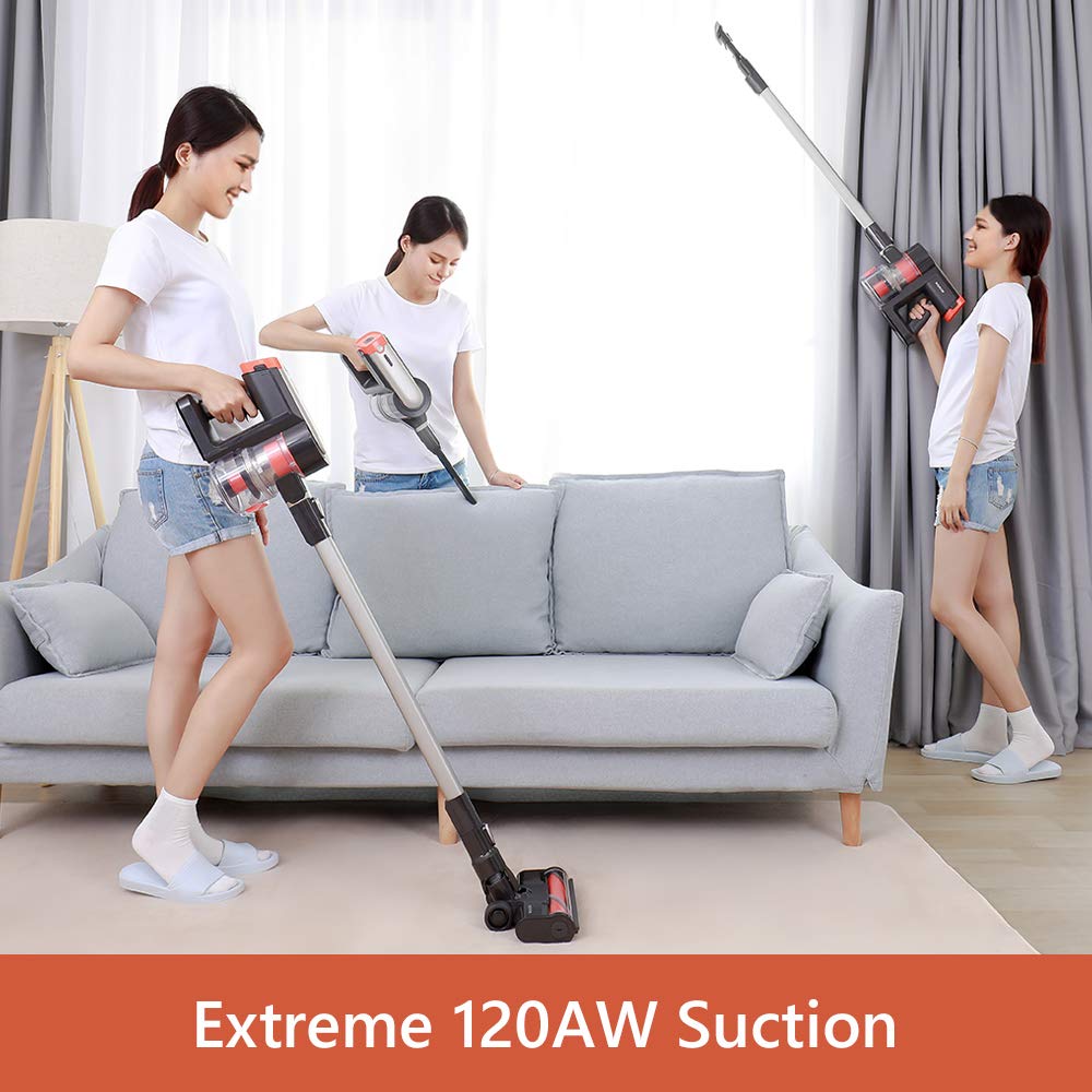 Womow Cordless Vacuum Cleaner, 25Kpa 400W Digital Motor Powerful Stick