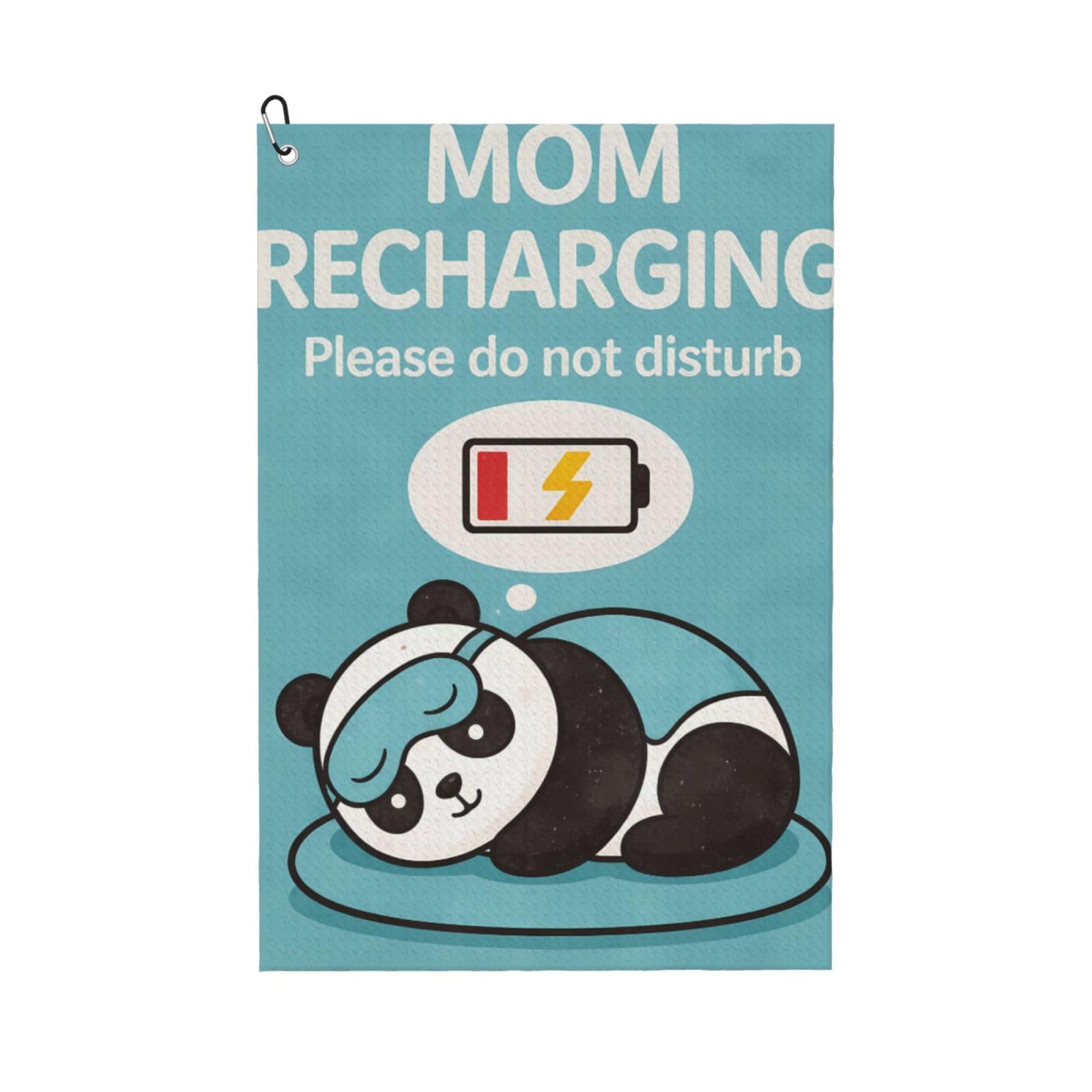 Oudrspo Funny Cartoon Panda Multi-Functional Golf Towel | Absorbent Quick Drying 16x24in