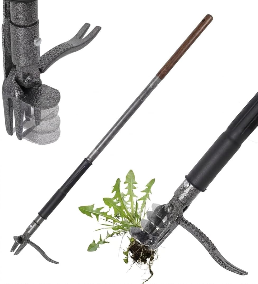 Photo 1 of TOPBOOC Stand Up Weed Puller with Kick-Out Weed Ejector, No-Bending Long Handle Manual Weed Remover for Lawn & Garden, Foot Pedal Design for Dandelions & Common Weeds