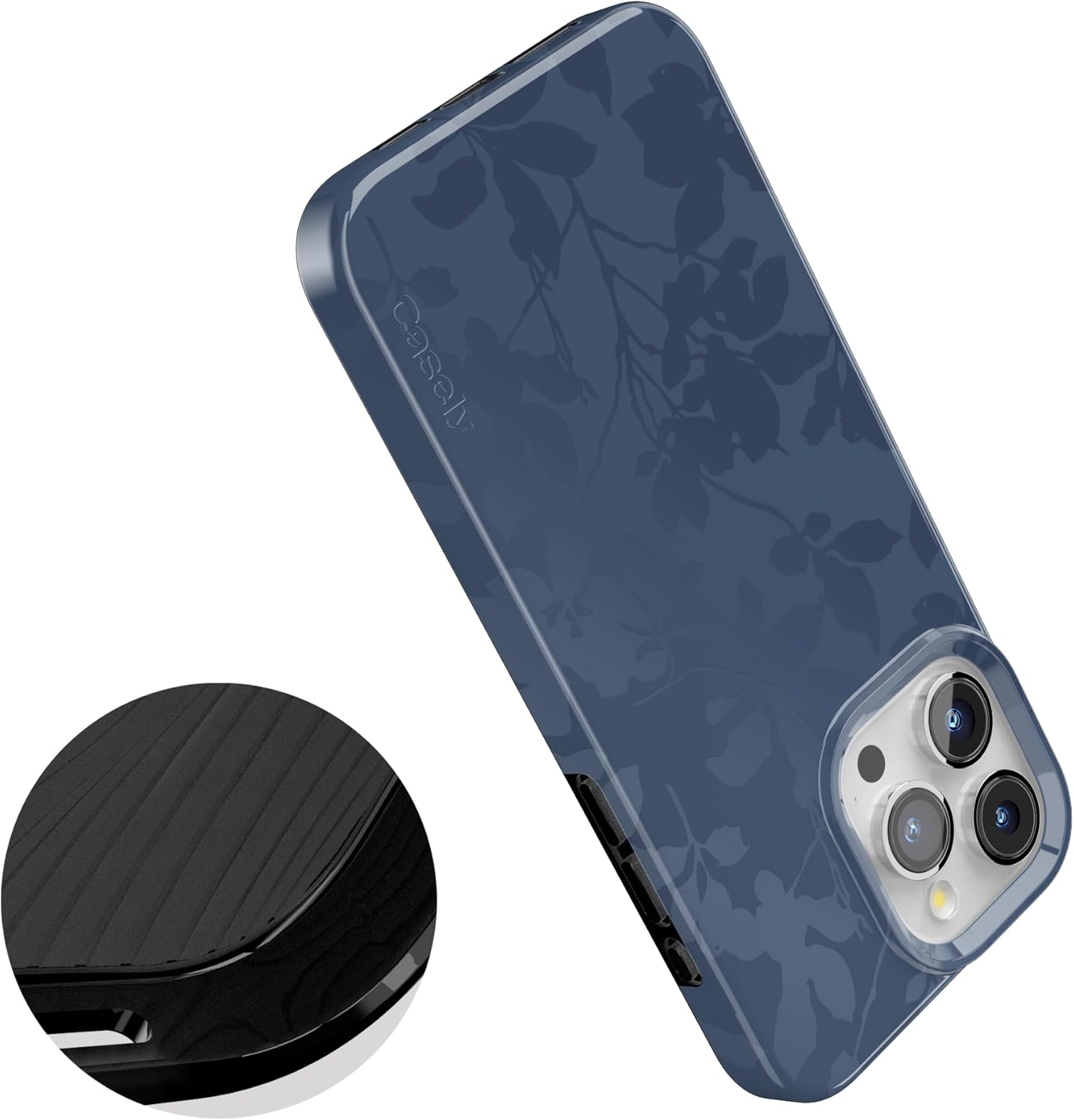 Casely iPhone 15 Pro Case | Moody Monochrome | Twilight Flora | Compatible with MagSafe | Classic Ultra Thin Design