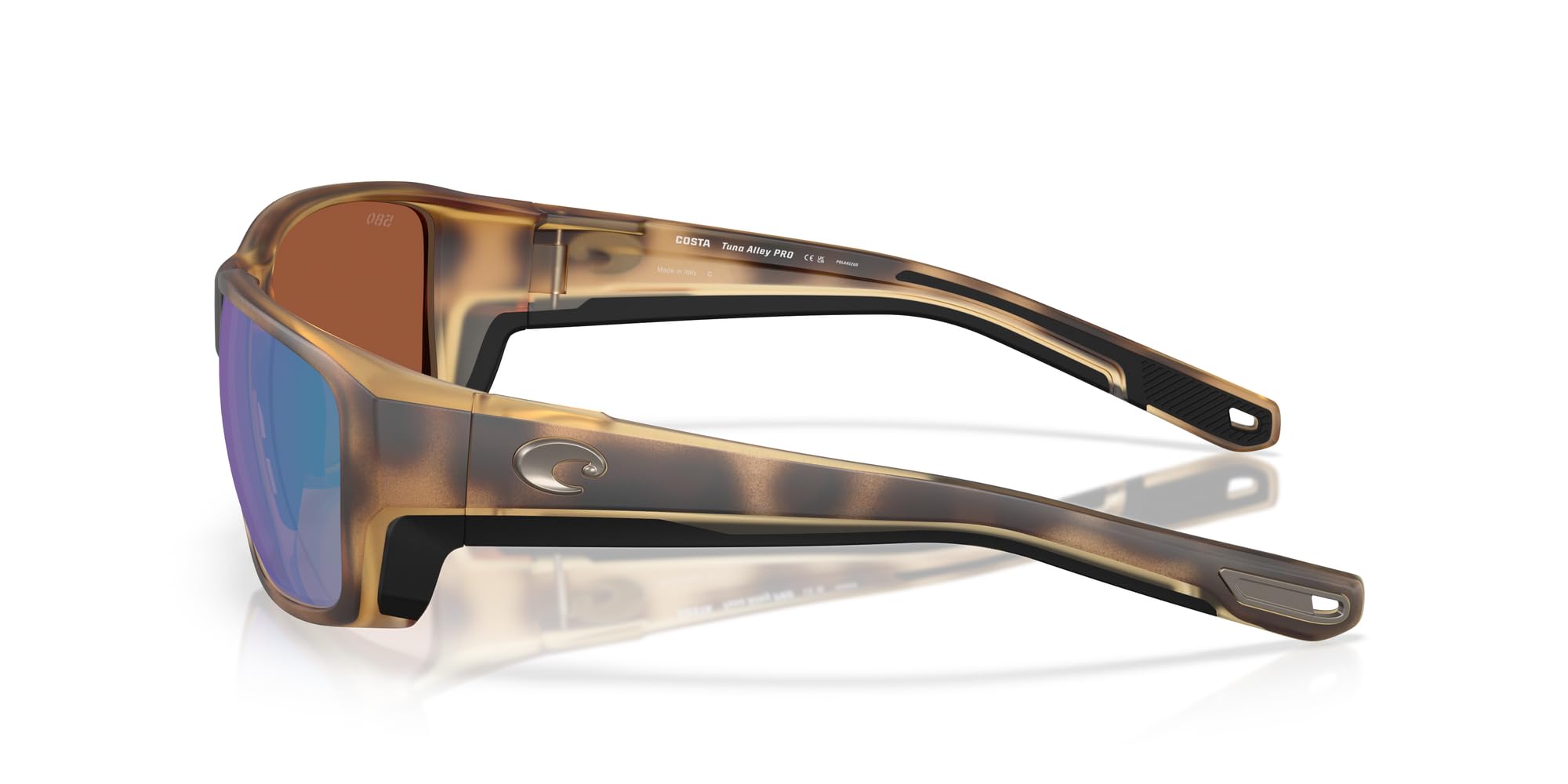 Costa Del Mar Tuna Alley Pro Sonnenbrille, matt Schildkröte/Grün verspiegelt, polarisiert, 580G, 60 mm, Matte Schildkröte, grün verspiegelt, polarisiert, 580 g, 60 mm