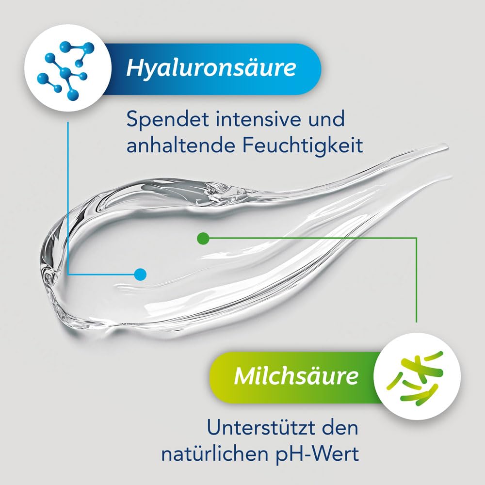 hydro 2in1 Vaginalgel mit Hyaluronsäure & Milchsäure – hormonfrei, pH-regulierend, für innere & äußere Anwendung – Sanftes Vaginalgel bei Scheidentrockenheit – 3x30 ml