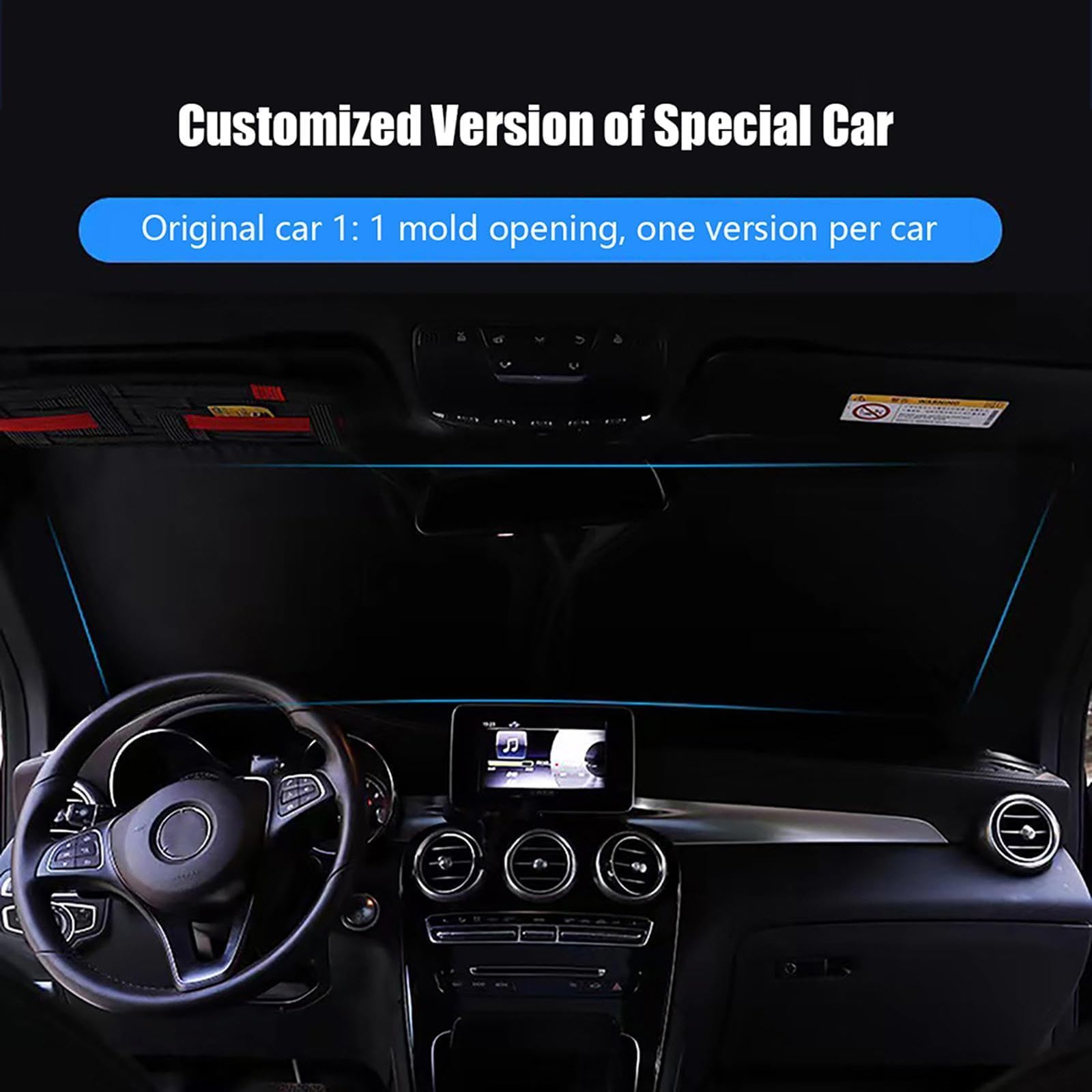 RWQZEOJO Windscreen Sunshade for MG GS Mg Hs Mg Zs Mg3 Mg6,Car Sun Shade Windshield UV Ray Reflector,Foldable Heat Insulation Sun Visor Protector Interior Cooling