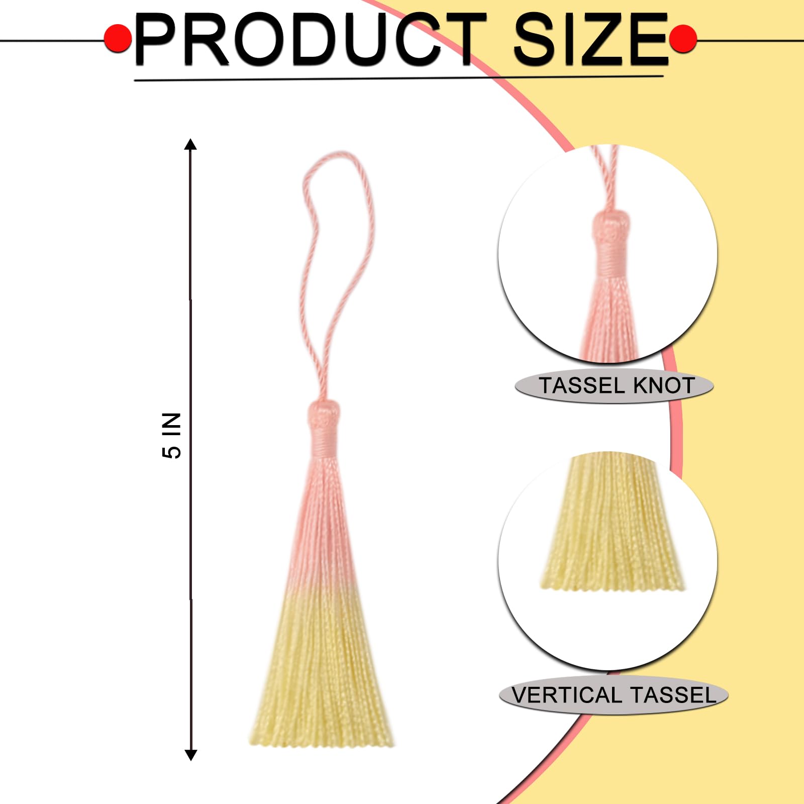 50PCS Mini Silk Tassel for Craft DIY Bookmark Cute Jewellery Making Beaded, Girl Earring, Keyring, Graduation, Small Key - Image 2