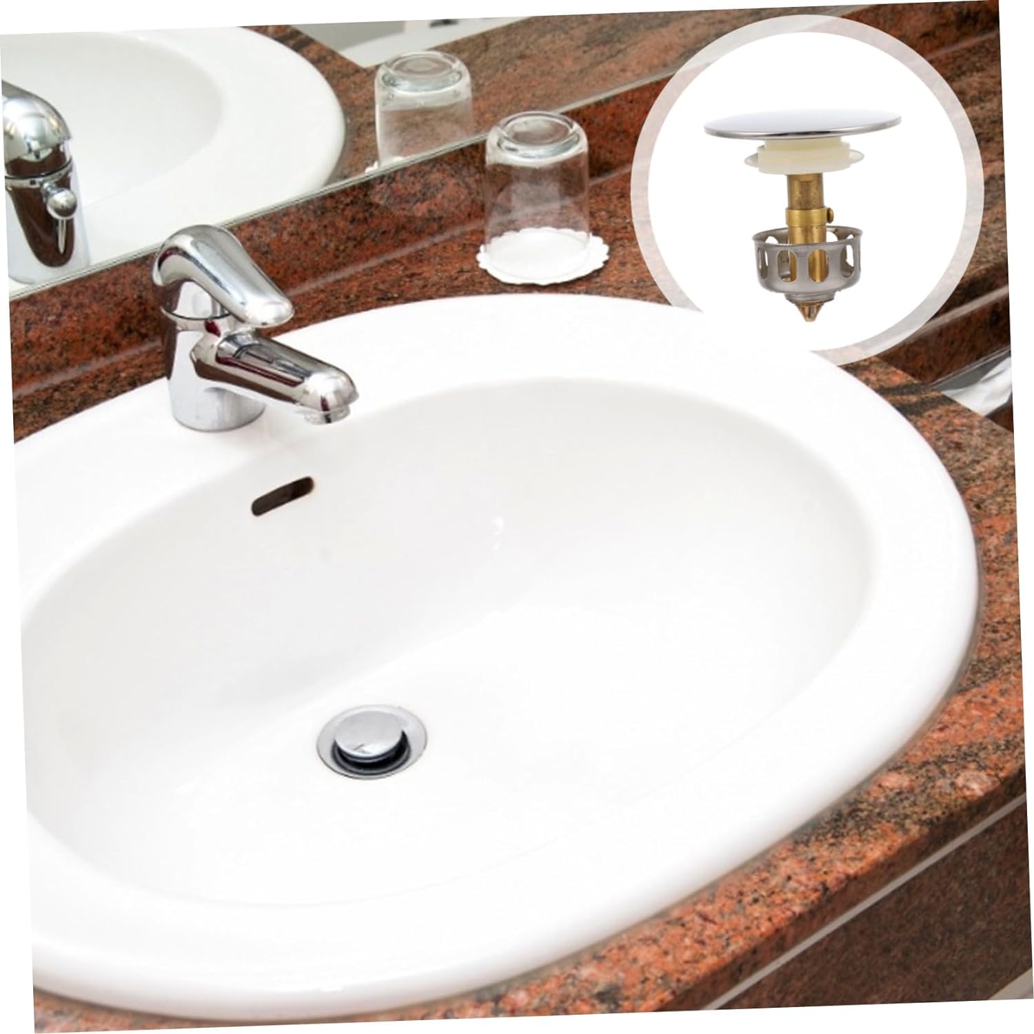 Badezimmer-Filterstopfen, Abfluss-Jumper, Haarspüle, Edelstahl-Waschbecken, Badewannenfilter, Edelstahl-Waschbecken, Badewannen-Ablaufstopfen, Universal-Badewannen-Abflussstopfen, Bad-Waschbecken, Bad