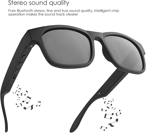 Miniatura 4 de Lentes inteligentes inalámbricos Bluetooth, música de oído abierto y llamadas manos libres, para hombres y mujeres, lentes polarizadas