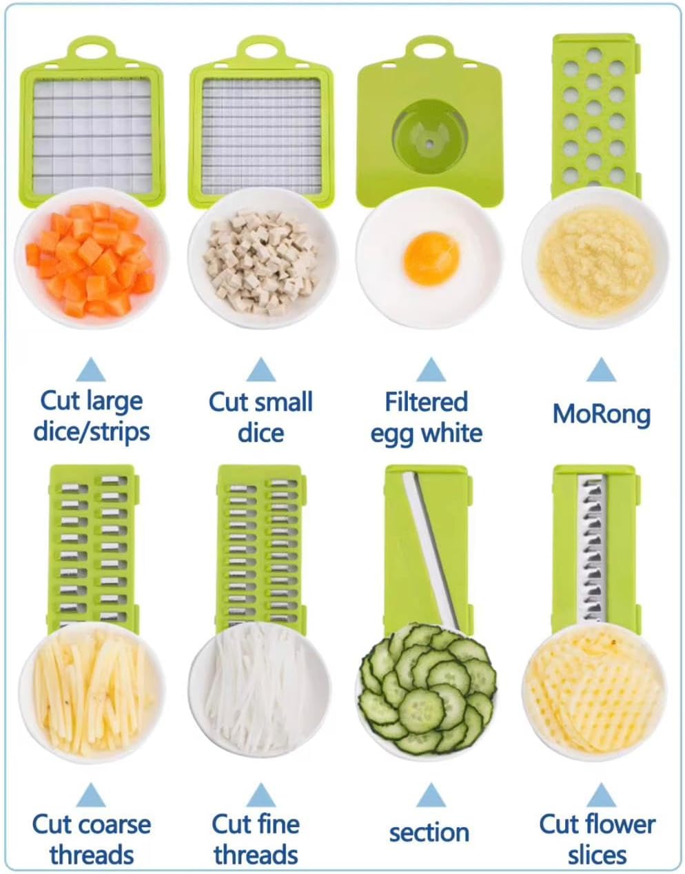 16-in-1 Vegetable Chopper, Vegetable Cutter & Slicer with Container, Multifunctional Manual Food Dicer, Shredder, Grater & Julienne Cutter for Kitchen