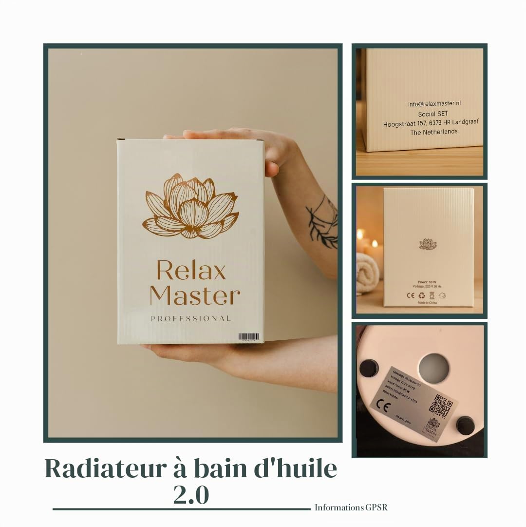 Relax Master® Chauffe-huile de massage 2.0 Professionnel Électrique avec 2 Distributeurs