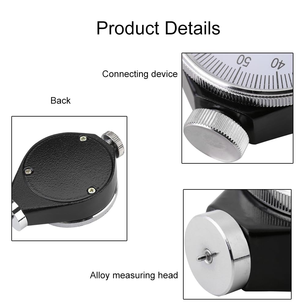Lancoon Rubber Hardness Tester, Shore Type A Tire Durometer with Large Dial Pointer 0-100HA Durable Practical Analog Display for Leather Wax Poly Fat