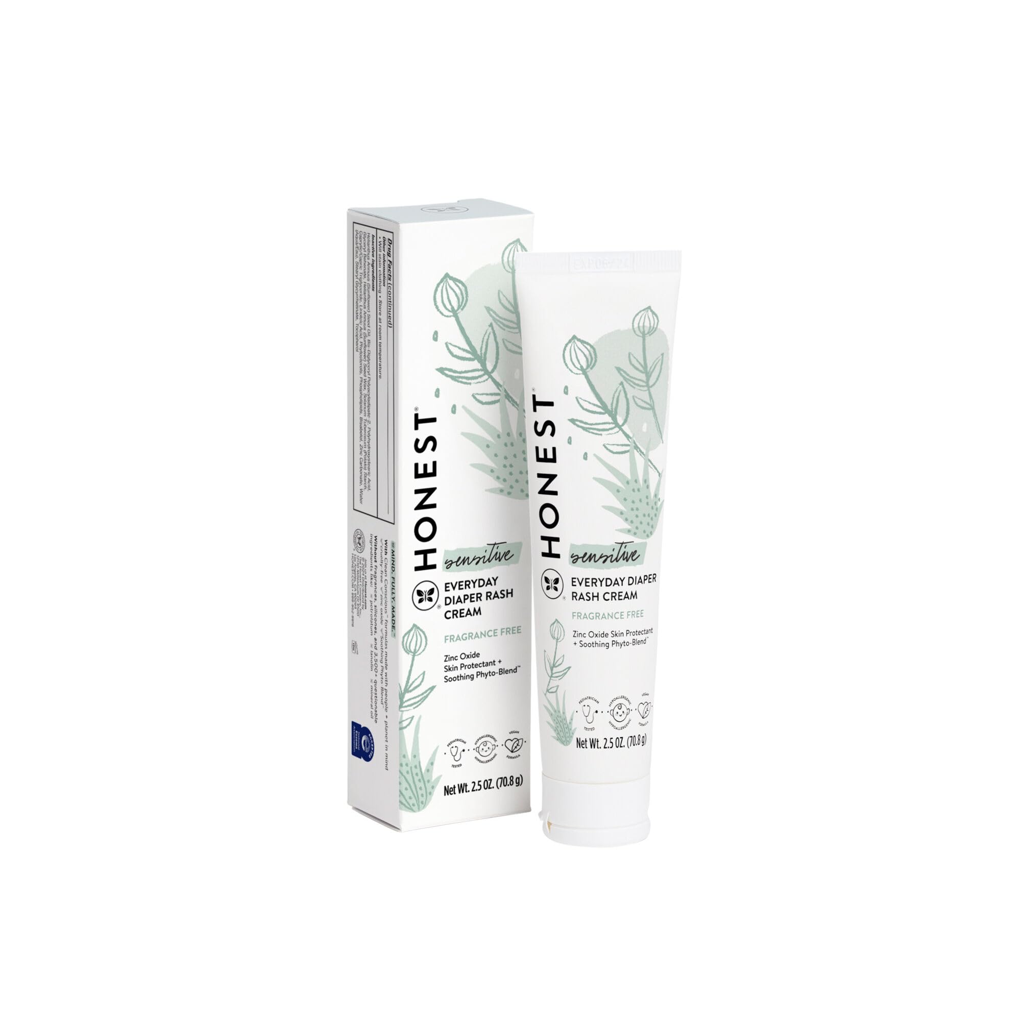 Honest Diaper Rash Cream, 2.5 Ounce