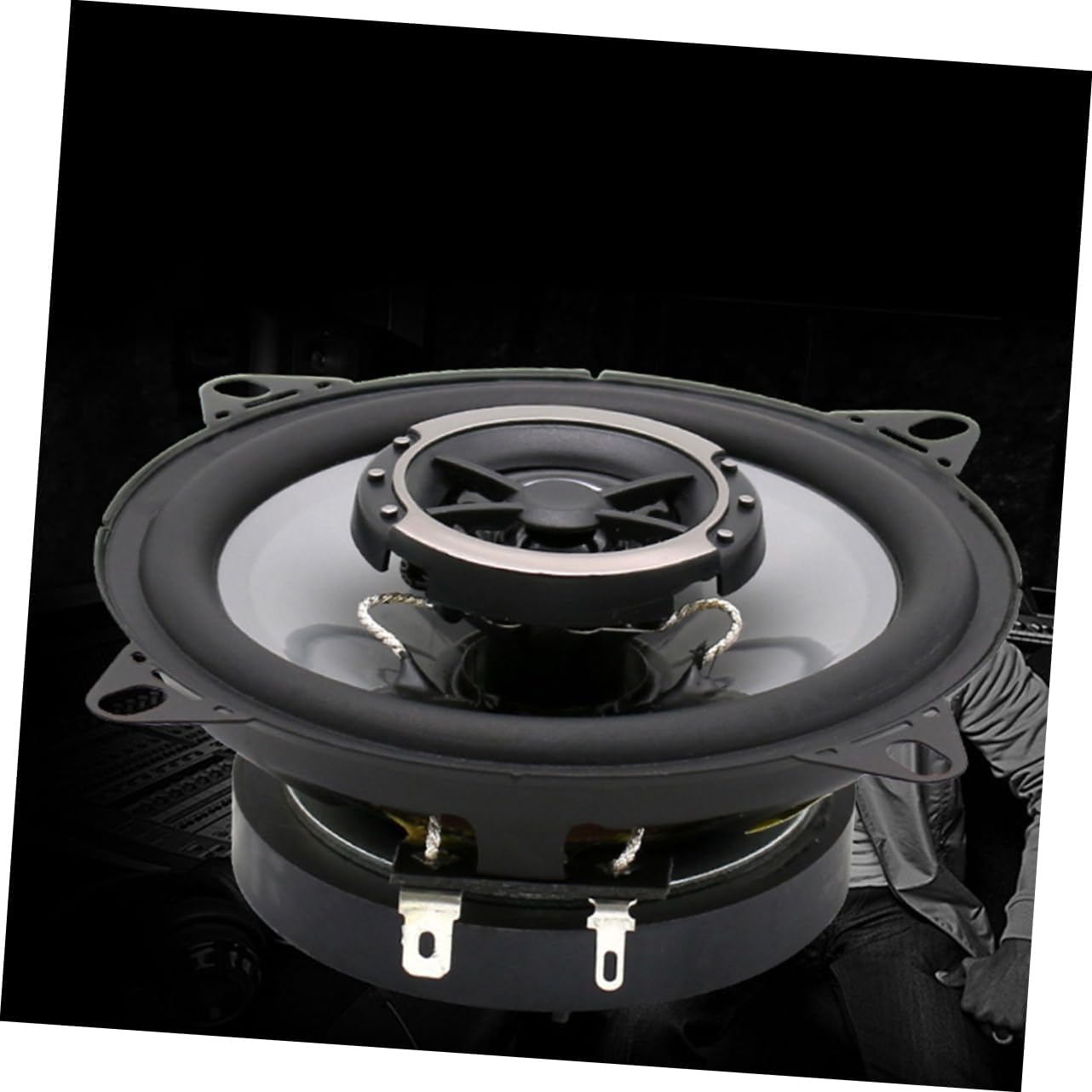 2Pcs Car Speakers Durable Dual Cone Horns for Automotive Audio Stylish Black Design Replacement for Worn Out Speakers
