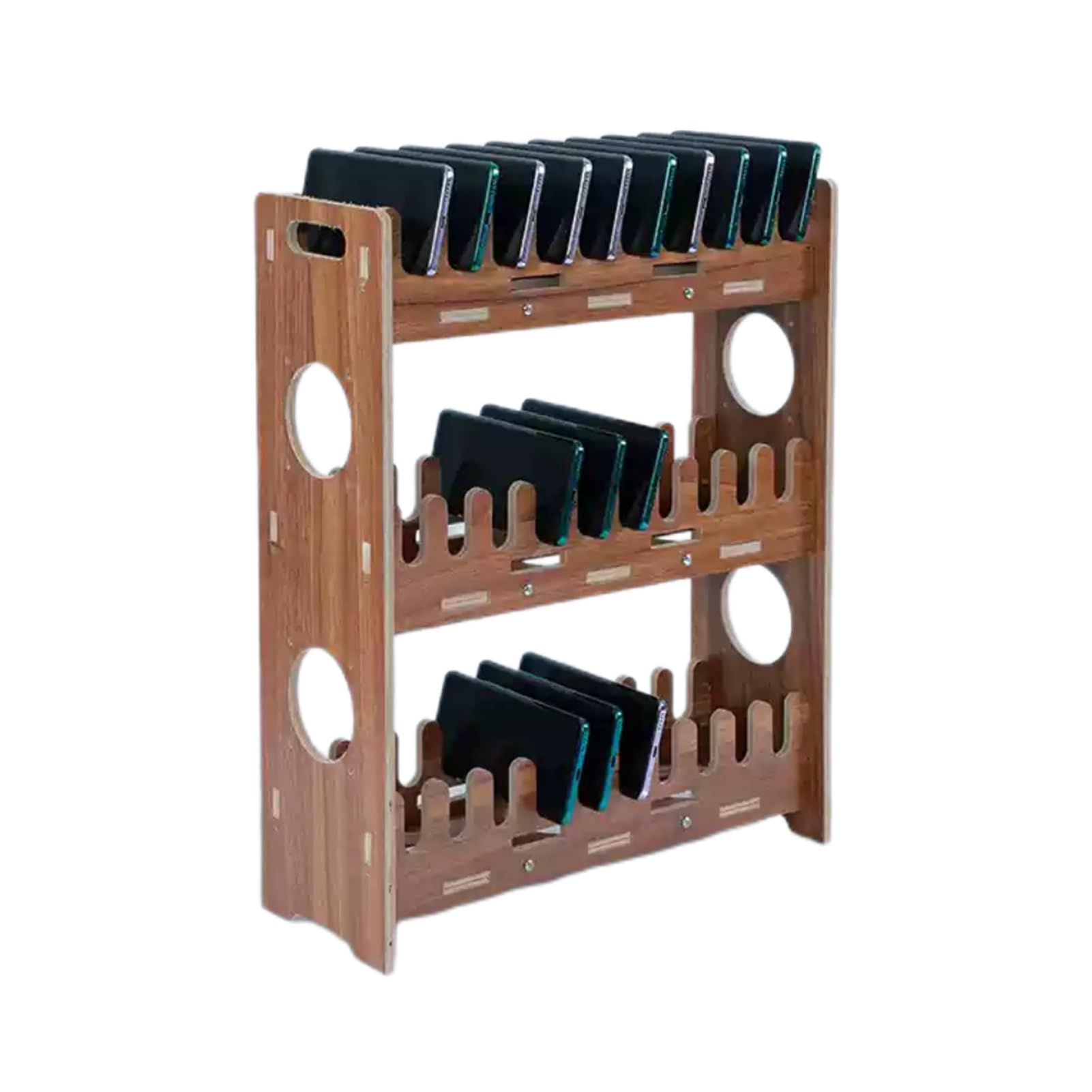 Mobile Phone Storage Cabinet 30 Grid Desktop Mobile Phone Storage Cabinet Wooden Mobile Phone Storage Rack,Open Storage Sturdy and Durable Simple and Beautiful,Suitable for School Office Factory(60.4x