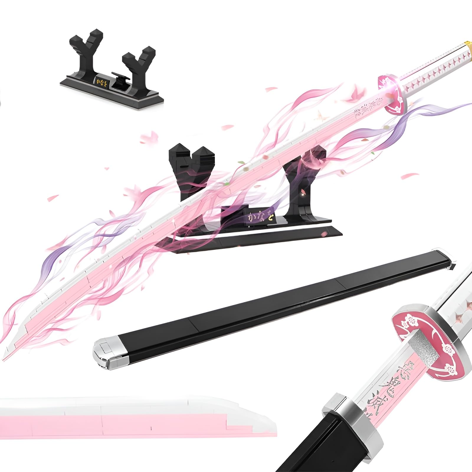 QuirkQuest Swords Building Set, 706PCS Tsuyuri Kanao Sword Building Blocks Kit with Scabbard Stand, Anime Fan Cosplay Sword Katana Samurai Model Toys, Ideas Gifts for Teens Adults 14+(1523)