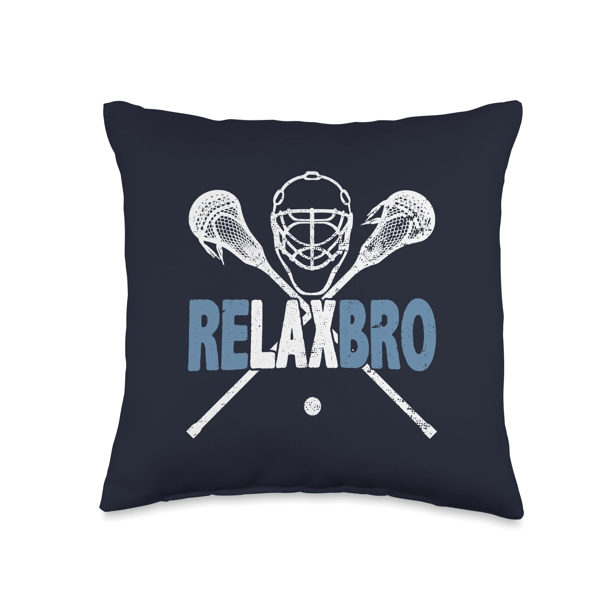 Relax BRO Funny Lacrosse Player Coach Joke Lax Lover Graphic Throw Pillow, 16x16, Multicolor