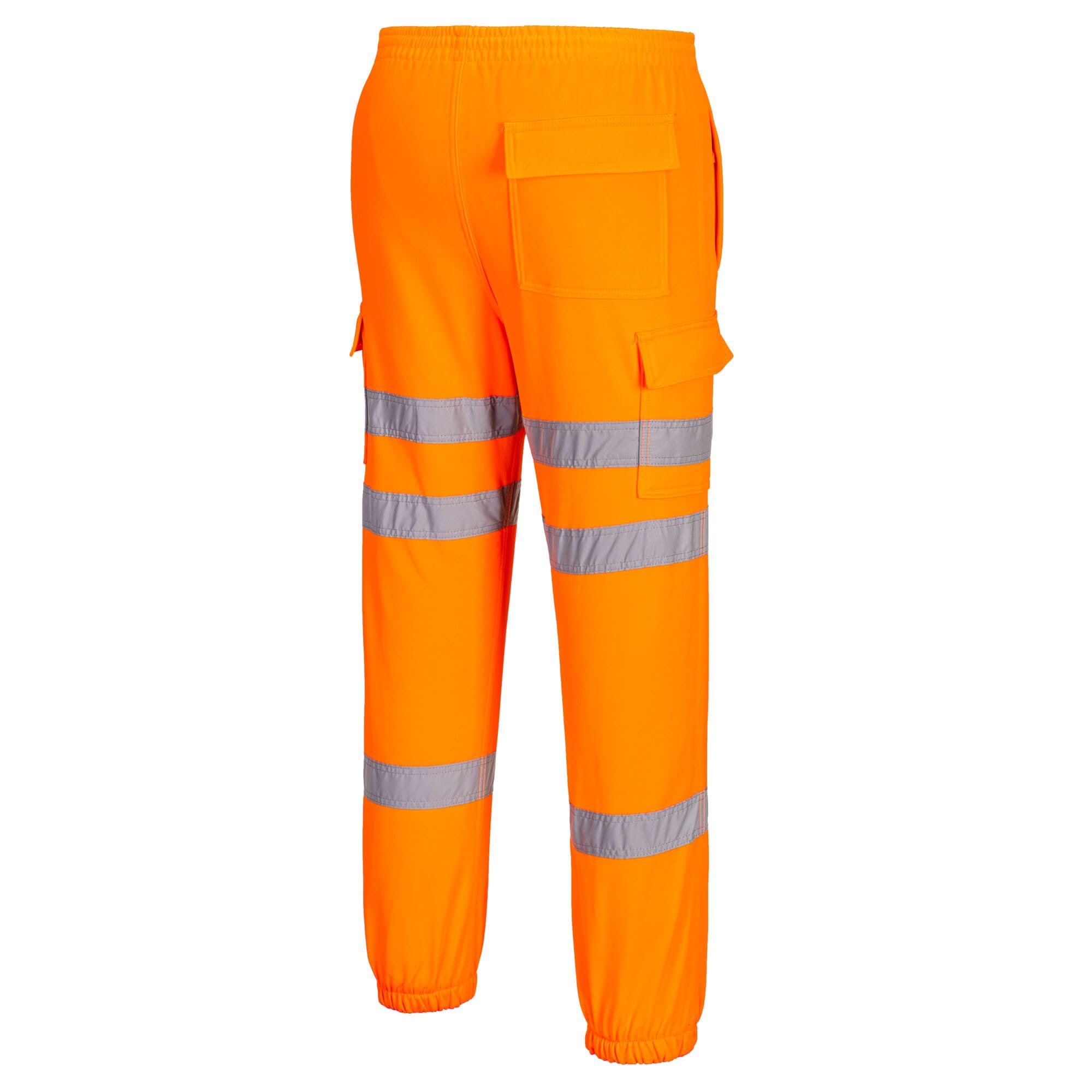 Portwest RT48 Pantalon Jogging Poche Arrière Tissu Gratté Cordon de Serrage | Orange, M, EN ISO 20471 Classe 2, Bande Réfléchissante, Ceinture Élastiquée, Haute Visibilité, Durable