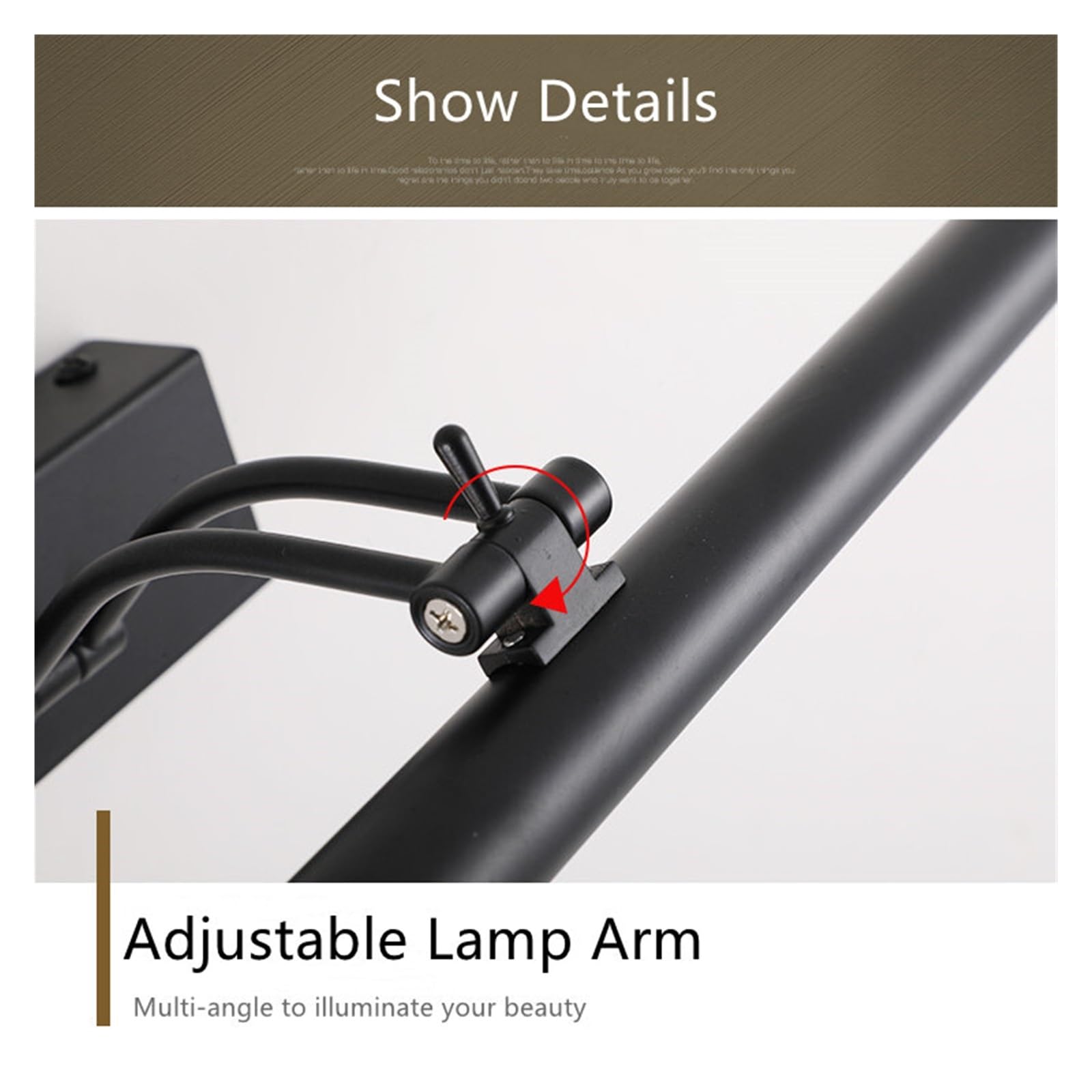 Moderne LED-Spiegel-Wandlampen, Badezimmer-Eitelkeitsbeleuchtung, wasserdicht, 40 cm, 55, 9 W, 12, Toiletten-Wandleuchten, Wandlampen Klein Und Hell(Warm,BLACK_55CM)