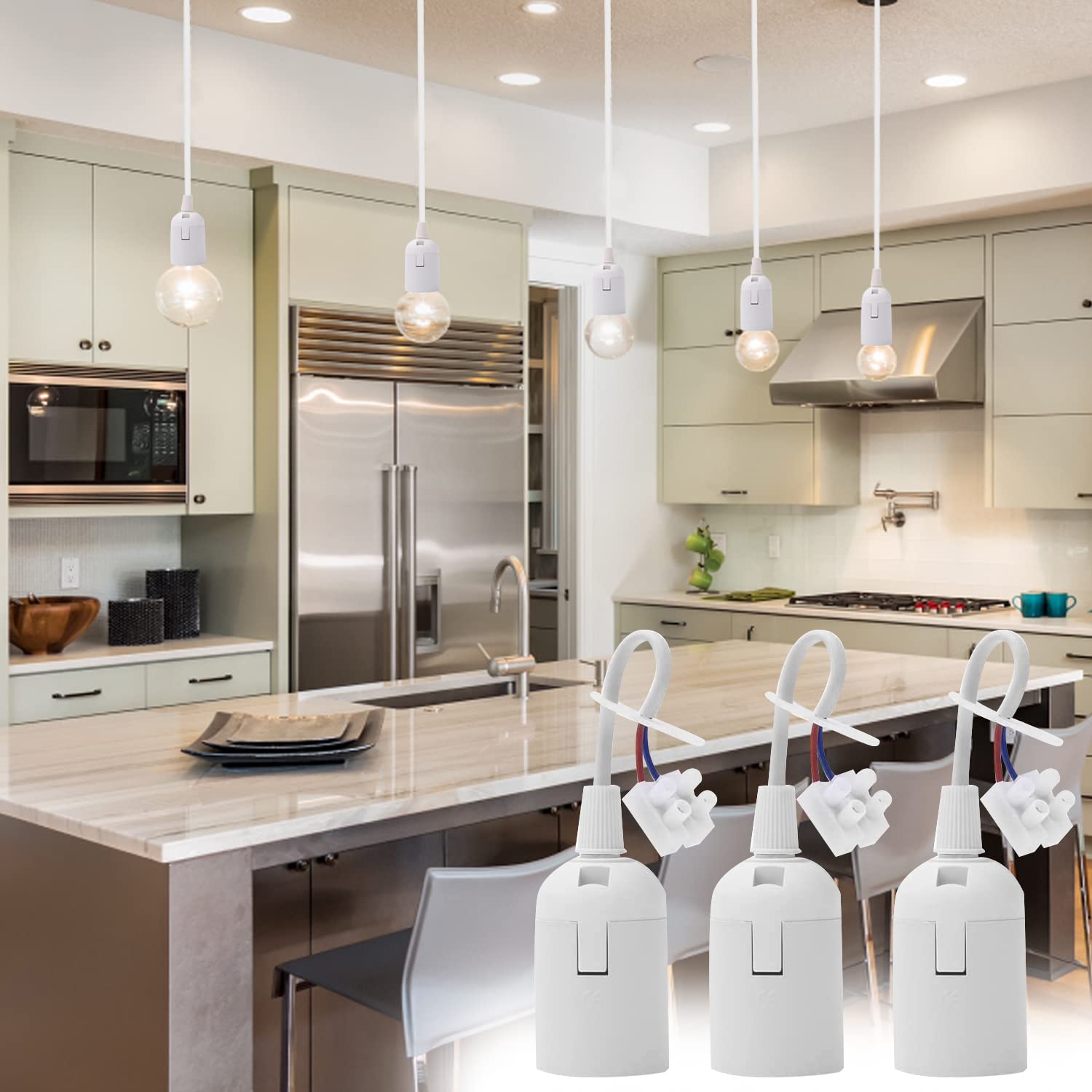 Douille De Rénovation De Chantier E14 Avec Câble De 20 Cm, Blanche