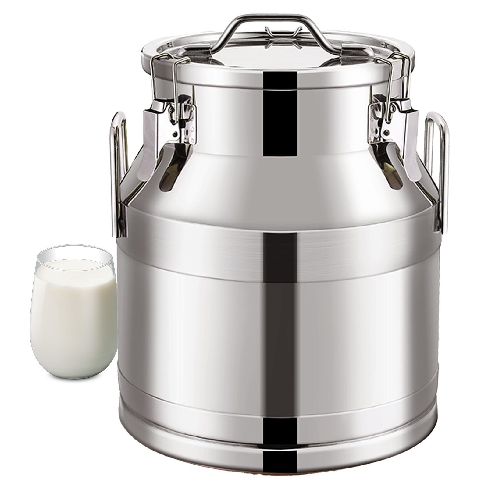 JYBNBBE Farm Milk Transport Canister, 28L Stainless Steel Milk Jug with Sile Sealed Lid for Secure Liquid Storage, Ideal for Milk and Wine (76L)