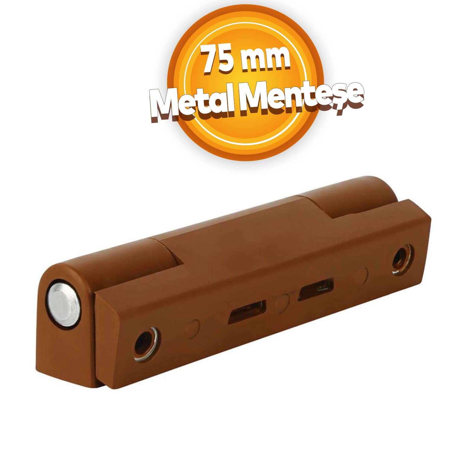 Badem10 Pvc Pimapen Pencere Menteşesi Metal 75 mm Açık Kahverengi