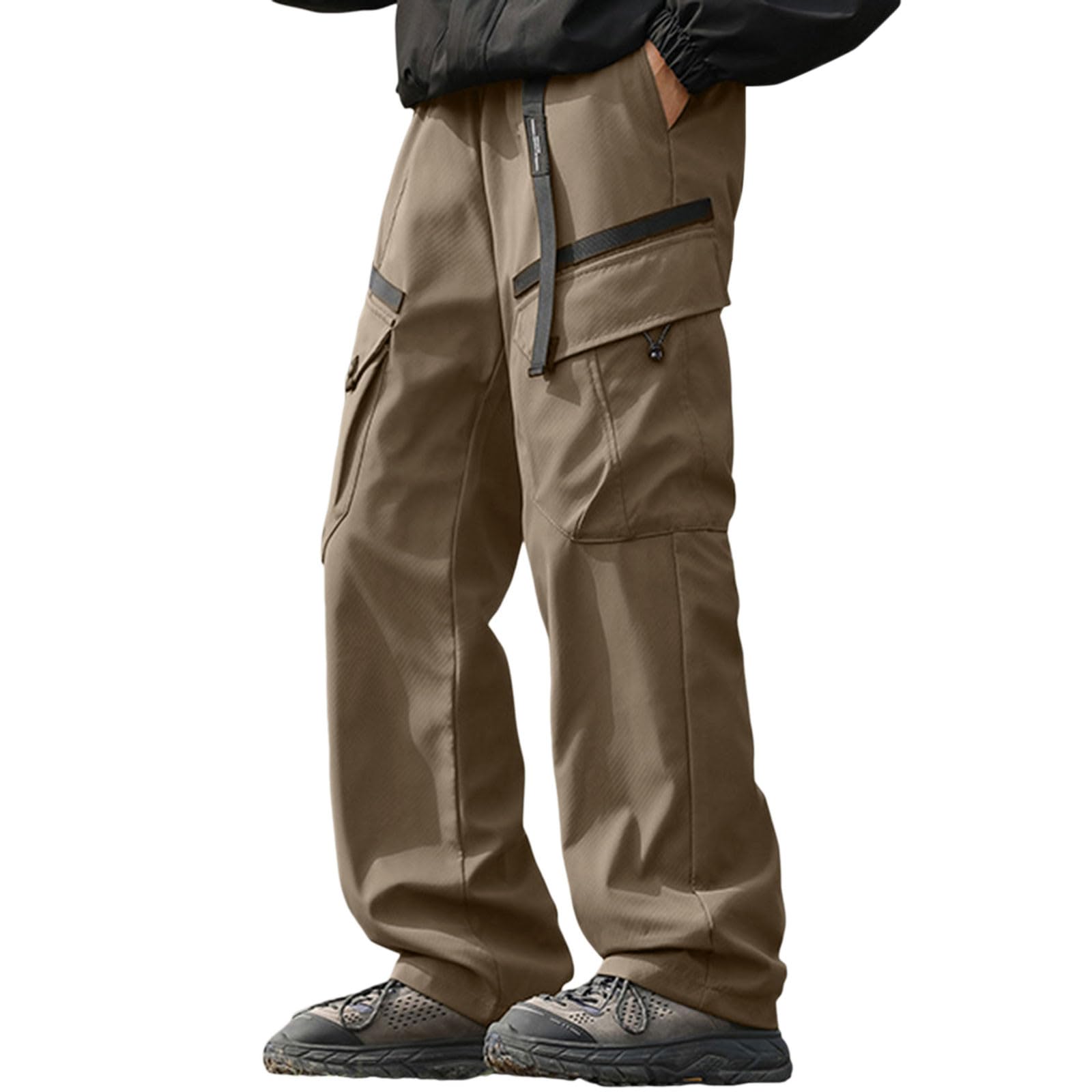 Generico Pantaloni da Lavoro Uomo Invernali Termici Impermeabili Pantaloni Multifunzione per Trekking,Morbidi Elastici Antivento Pants da Sci Uomo Baggy Piumino D'Anatra Staccabile in Y2k