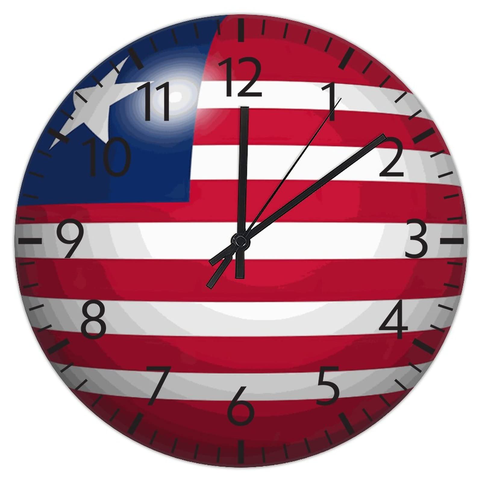 Horloge murale de cuisine ronde et amusante drapeau Liberia