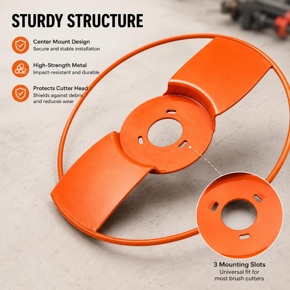 Protection de Débroussailleuse pour STIHL FS 361 C-EM, Anneau Anti-Projections avec Protection de Tête de Coupe et Barrière Contre Les Pierres