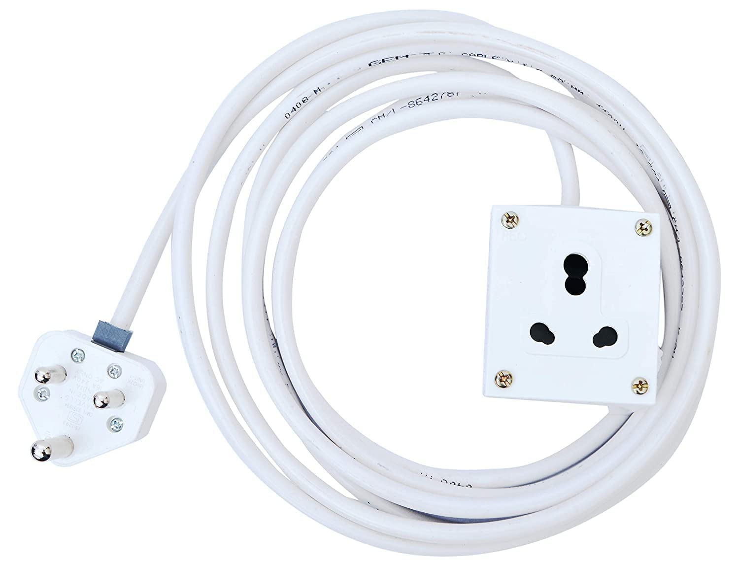 Extension Board with 16A Single Socket, 2.5 mm Wire Cable Cord, 16 Amp Power Plug (15 Meter)