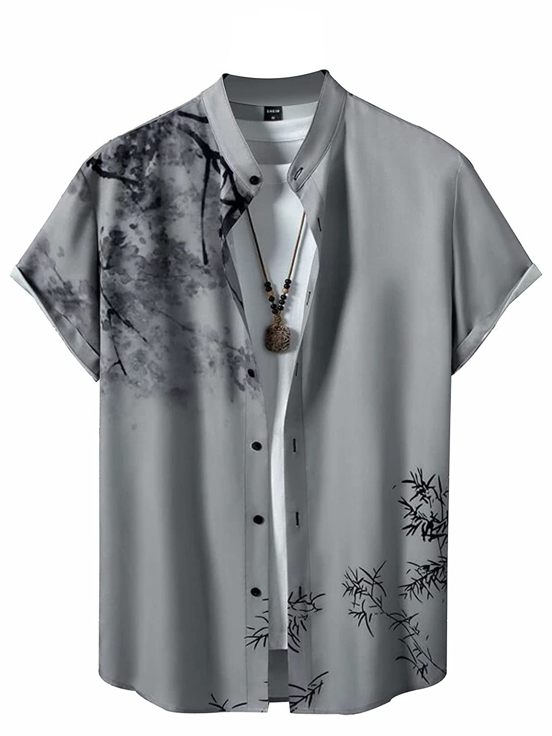 Men's Lycra Digital Print Casual Shirt