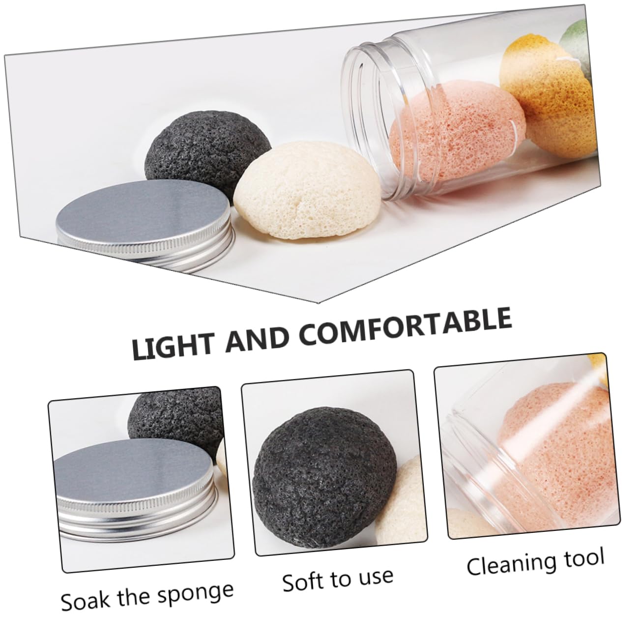 Healeved 24piezas Esponjas De Naturales Para Cuidado Facial De Exfoliantes y Limpiadoras Suaves Para Tipo De Piel Para Eliminar Maquillaje y Impurezas