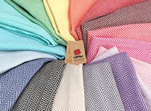 Bazaar Anatolia Herringbone Turkish Towel 100% Cotton Peshtemal Bath Towel 77X38 Thin Lightweight Travel Camping Bath Sauna Beach Gym Pool Blanket Fouta Quick Dry Towels (Black) #TOP7