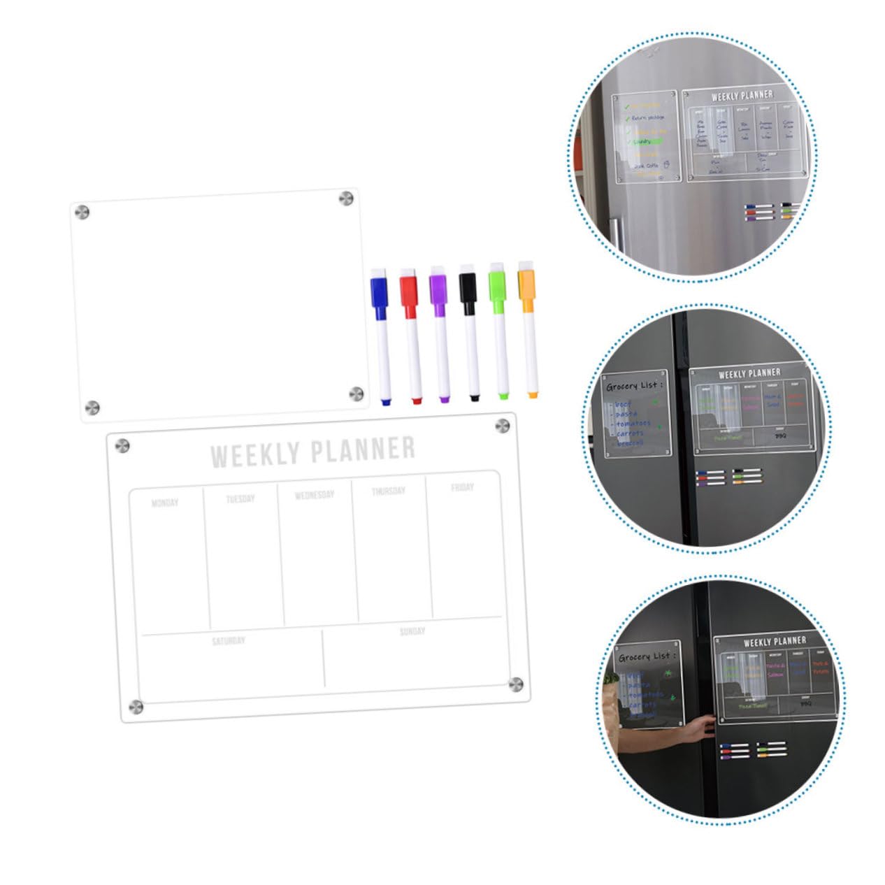 Kühlschrank-whiteboard Abwischbarer Monatsplaner Magnetische Tafel für Kühlschrank Praktische Erinnerungstafel Wiederverwendbare Planungstafel
