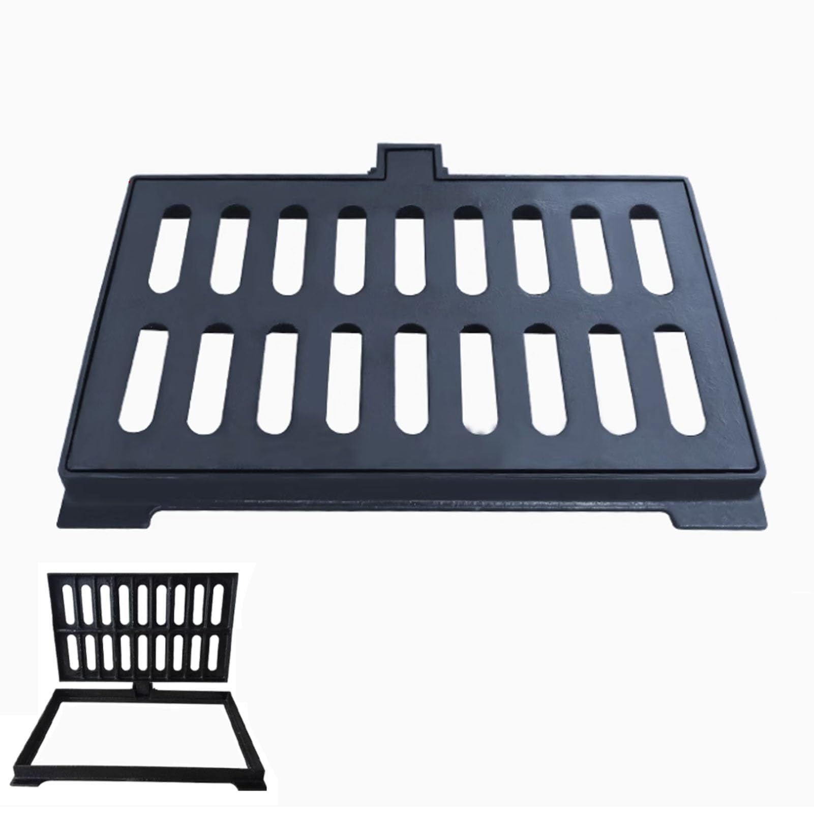 Grille de drainage en fonte anti-engorgement pour collecte des eaux de pluie