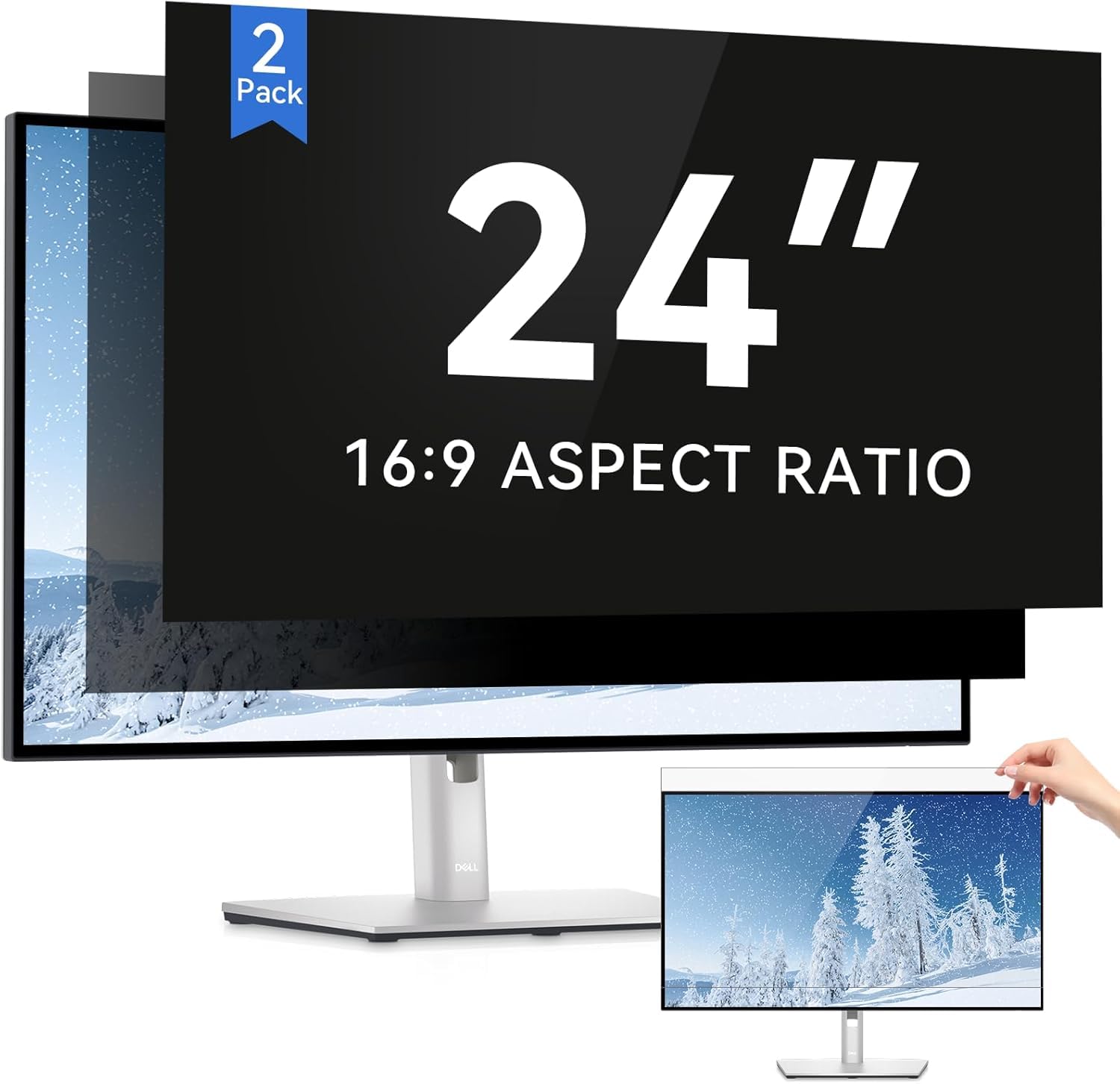 IPROKKO 2 pellicole protettive per la privacy per computer da 24 pollici, per monitor 16:9, rimovibili, anti luce blu, antiriflesso, per schermo da 24 pollici, Hp Dell Acer Lenovo