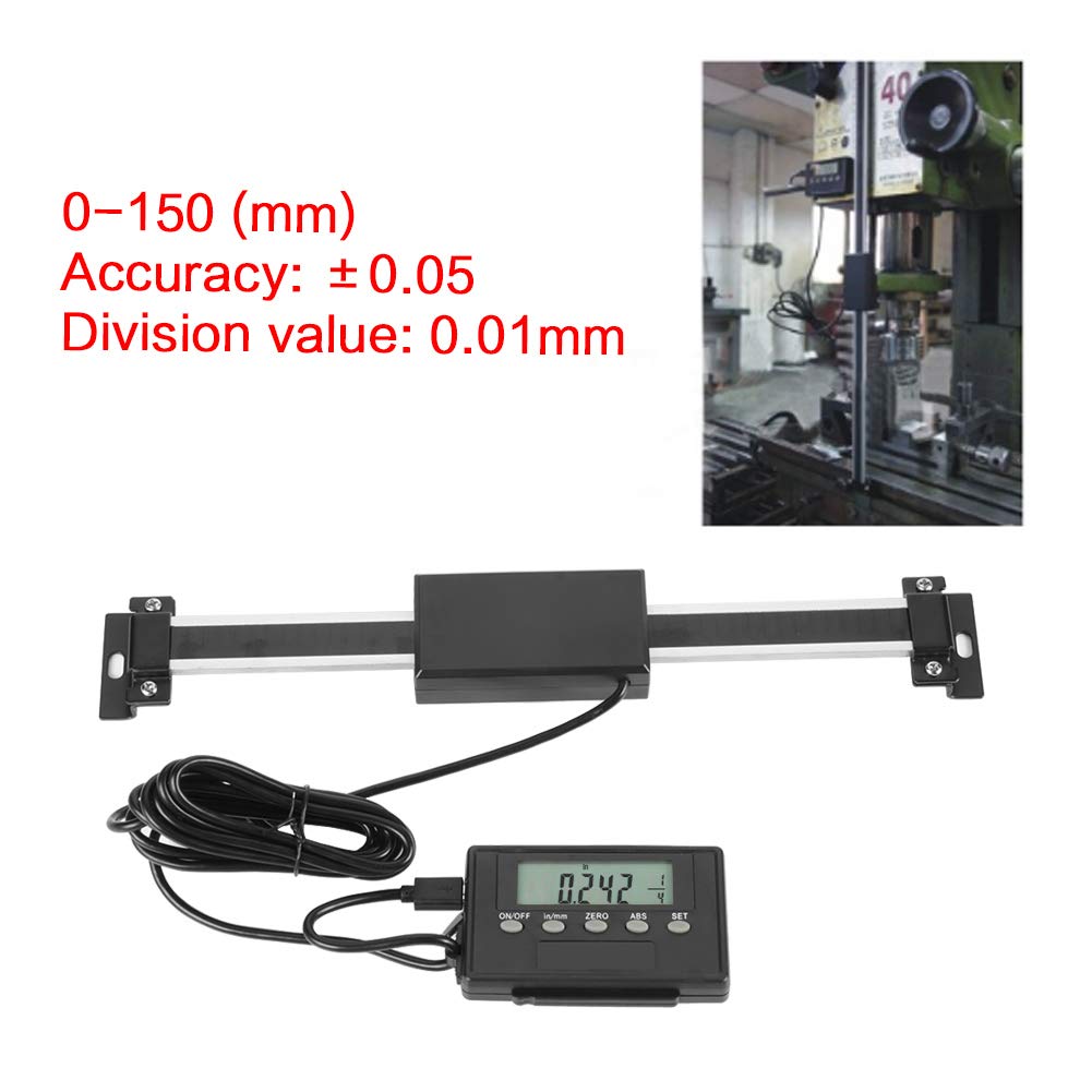 Échelle linéaire de lecture numérique, 0-150mm lecture numérique DRO à distance LCD Instrument de mesure réglable Durable pour fraiseuses ou tours