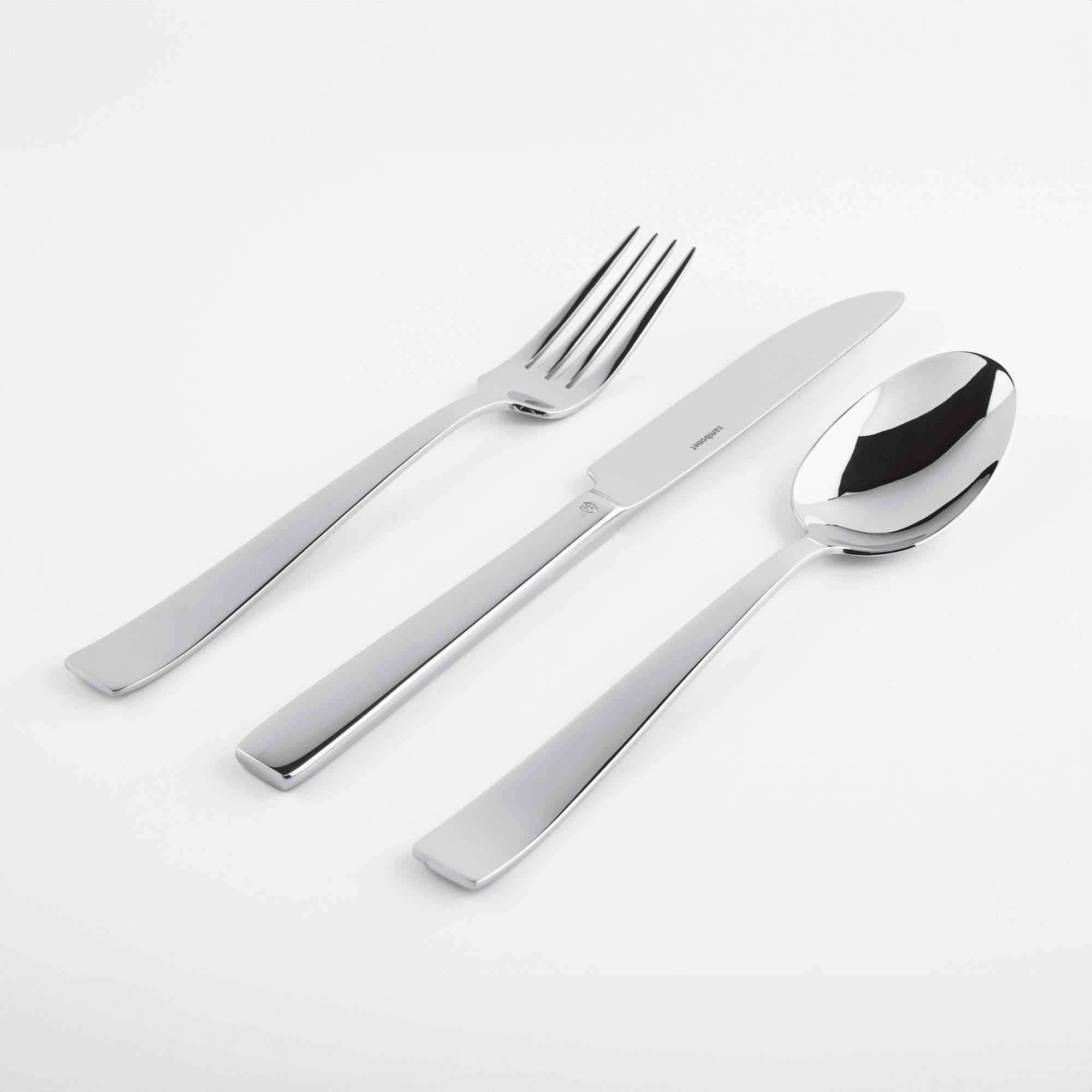 Sambonet 52563-N2 Royal Inox - Set di Posate da Tavola monoblocco in Acciaio Inox 18/10, per 12 persone, 60 pezzi: 12 forchette, 12 cucchiai, 12 coltelli, 12 cucchiaini da tè, 12 forchette dolce