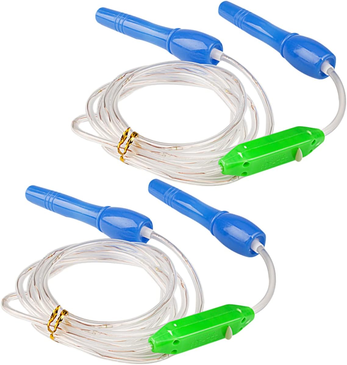 GALPADA 2Pcs LED Light Up Jump Rope for Flashing Glow Fitness Skipping Rope Outdoor Sports Equipment for Boys and Random Color