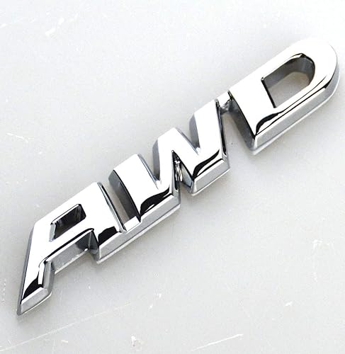 Miniatura 2 de EmbRoom Emblema AWD, calcomanía lateral de metal 3D para puerta trasera de 4 x 4, para tracción en todas las ruedas, SUV, todoterreno (cromado)