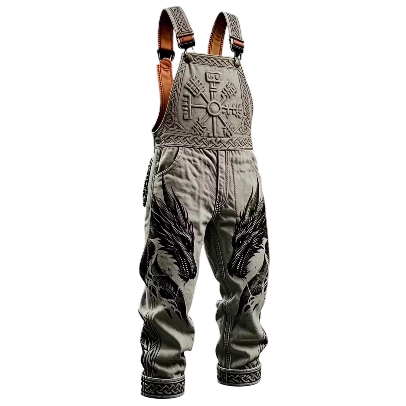 Pantaloni con bretelle stampate con motivo unico per la moda moderna per il tempo libero nella vita di tutti i giorni, versatili da uomo, ideali per abbigliamento casual durante le passeggiate