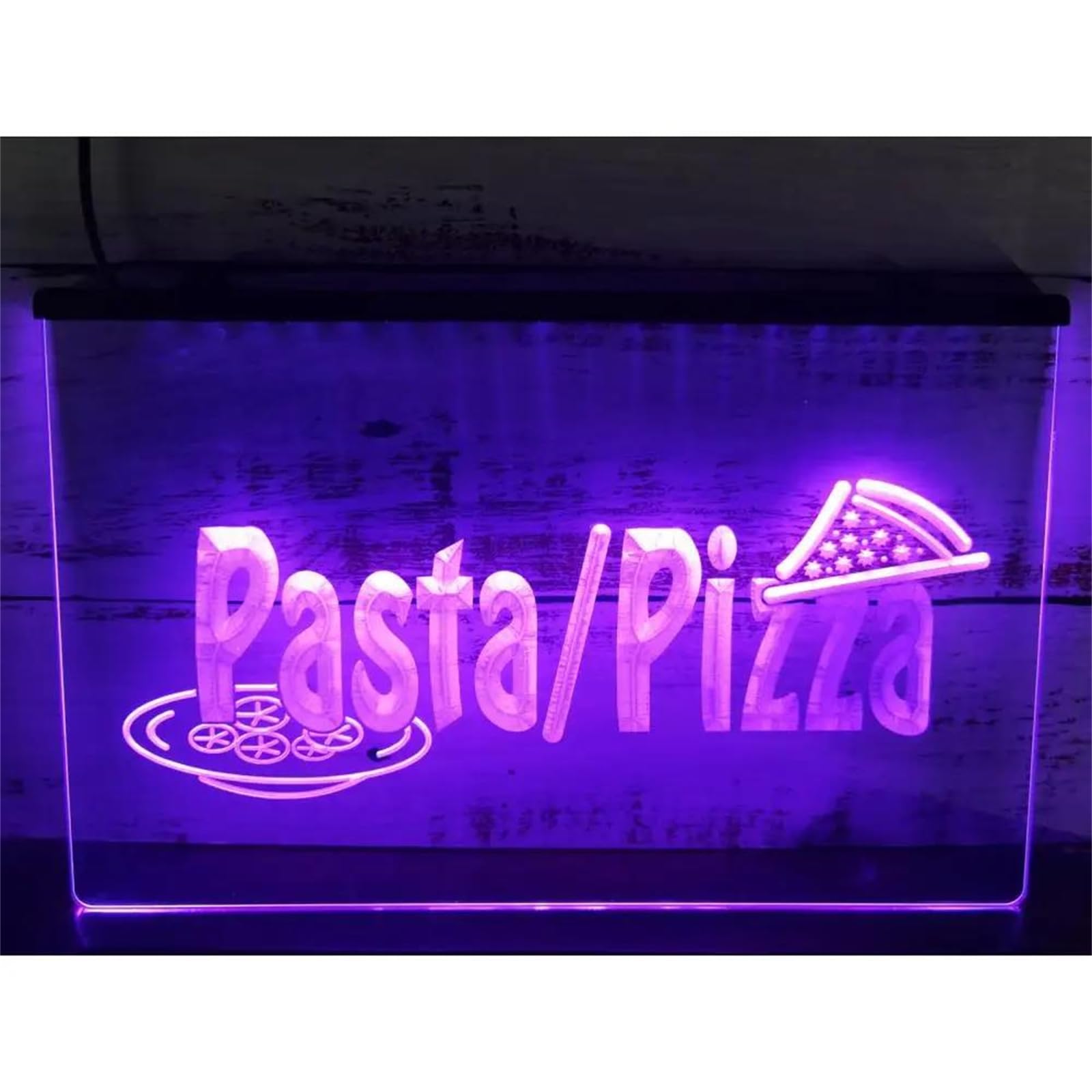 Letrero de neón para Tienda de Pizza y Pasta, Restaurante con Control Remoto de 24 Teclas, Luces LED de neón con atenuación para decoración de Pared, Letrero Luminoso USB,40x30cm