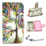 For Galaxy S6 , ivencase [Tree and Leaf] Magnetic Wallet PU Leather [Closure] Stand Flip Protective Case Cover for Samsung Galaxy S6 SM-G920 + One 
