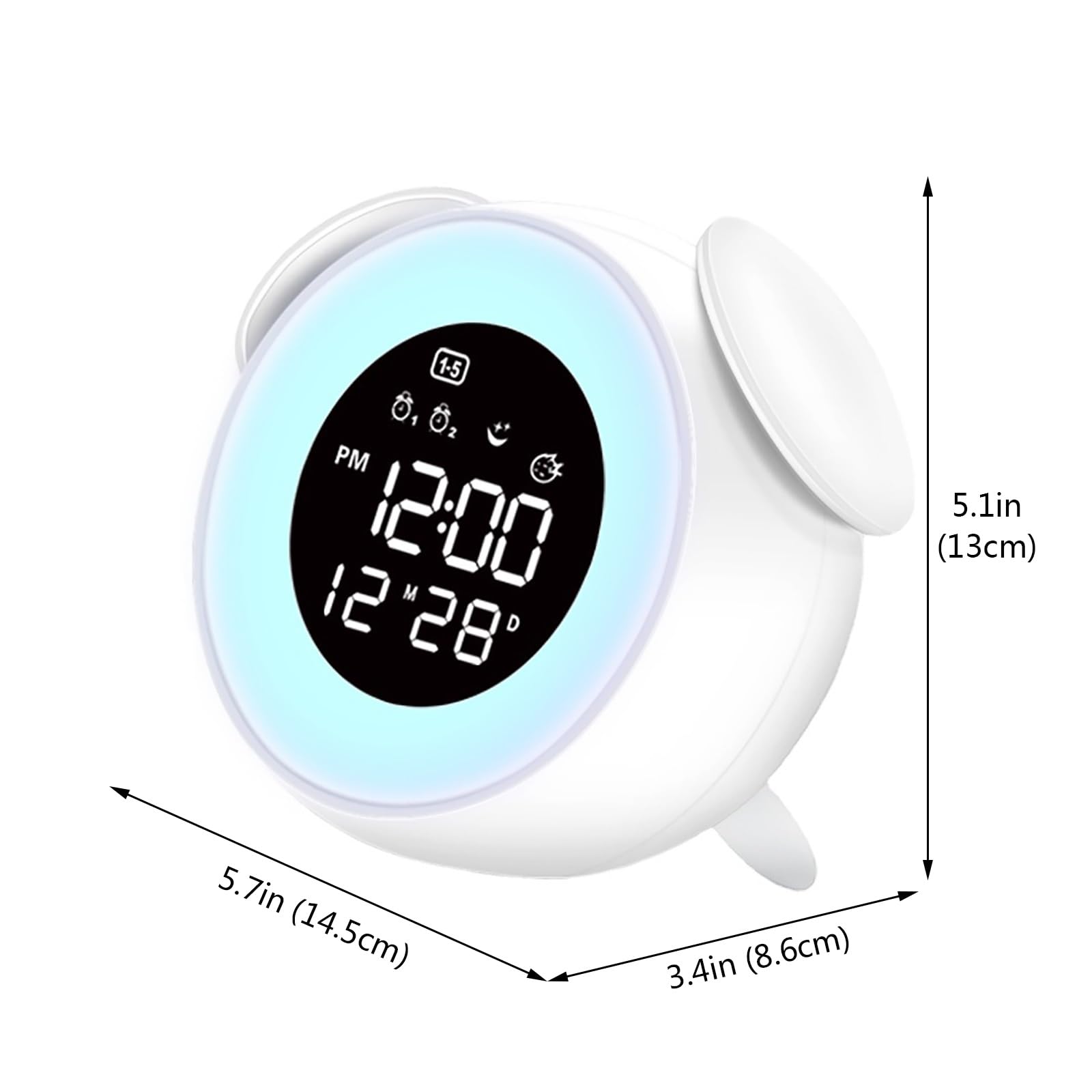 Despertador con Luz Simuladora Del Amanecer y El Atardecer, 25 Sonidos Relajantes y Función De Repetición De Alarma, Diseño Bonito para Dormitorios Infantiles y Adultos