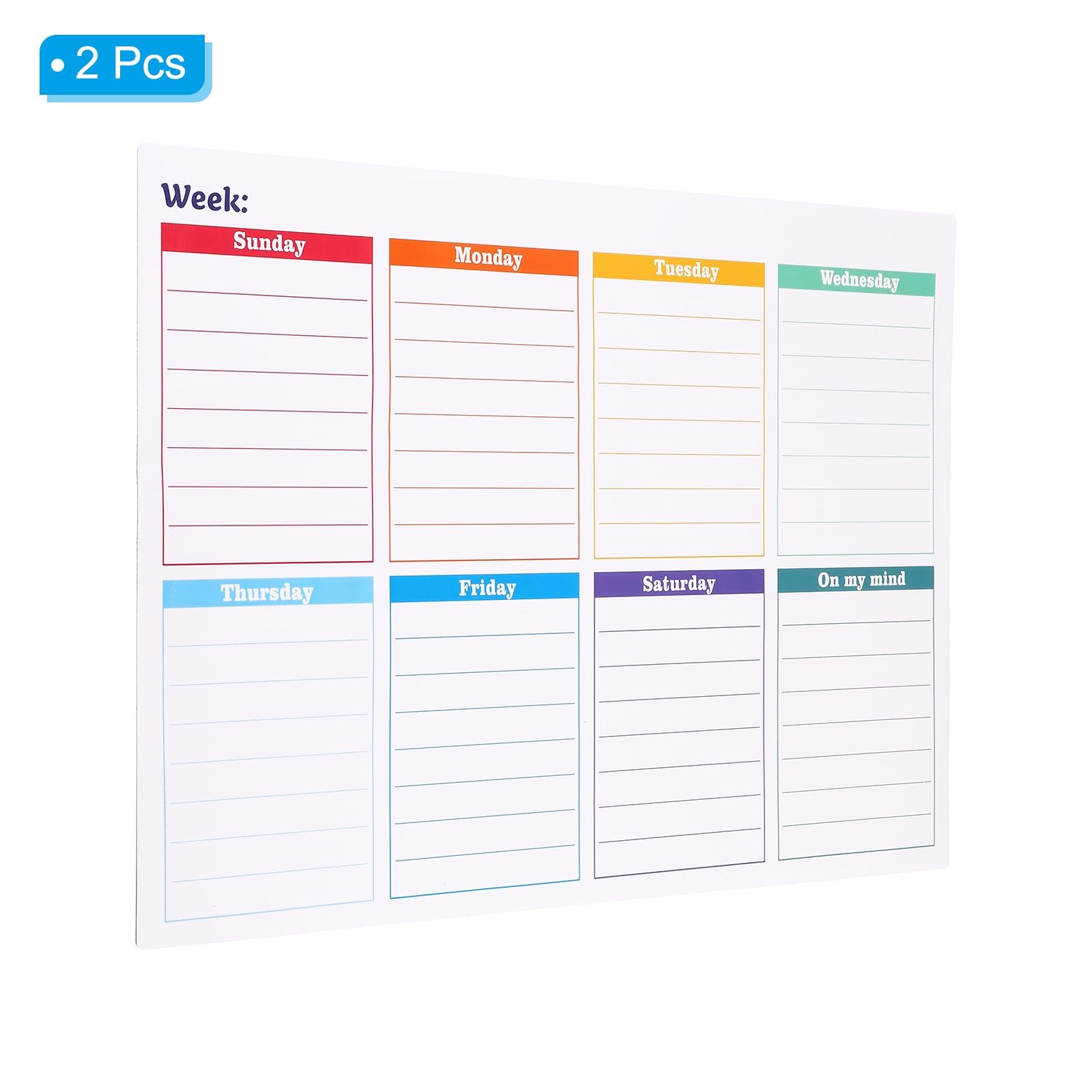 PATIKIL 16.9" x 11.8" Magnetic Chore Chart, 2 Pcs Dry Erasable Whiteboard Calendar Chart for Daily Home Schedule, White - Image 3