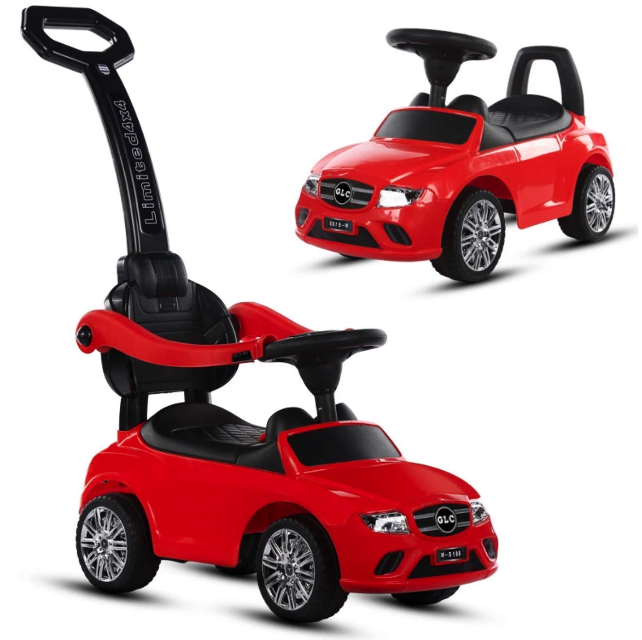The Flyers Bay Push and Ride 3-in-1 Luxury Ride On Car, Red Color,TFB-ROSLR