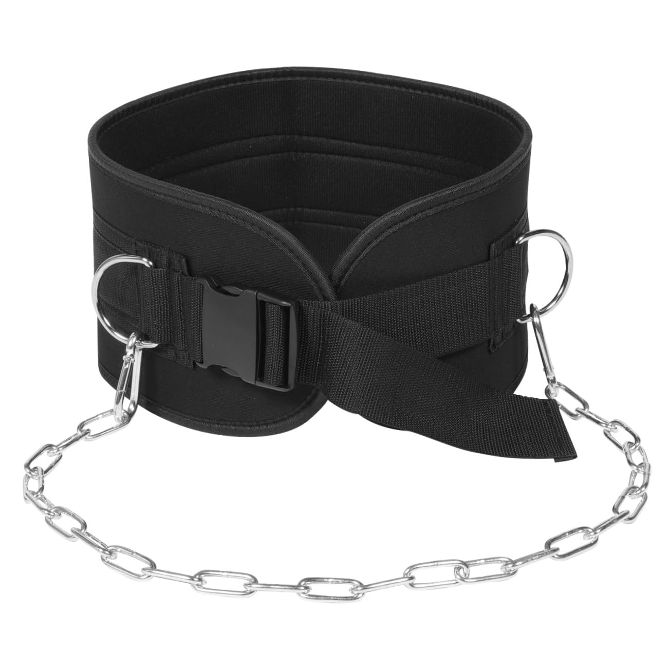 Gewichtsgürtel mit Konturiertem Taillendesign und Langer Kette mit Dicker Schnalle Schützt Klimmzug Nylon Eisen Material für Gewichtheben Bodybuilding und Krafttraining